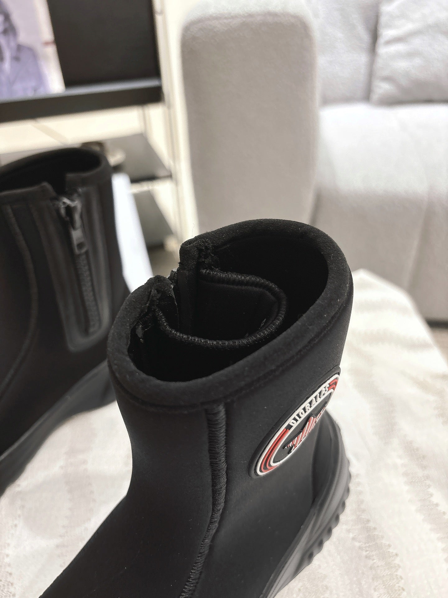 CD Ankle Boots Black Elastic Fabric