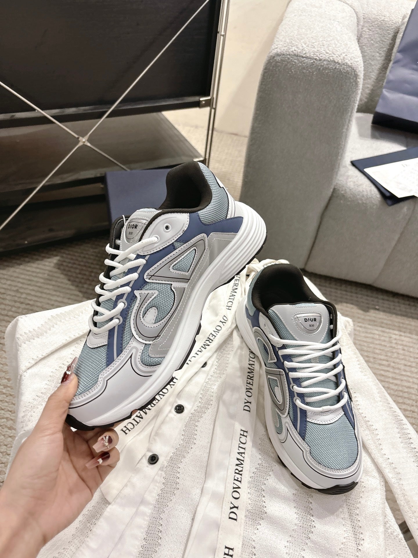 CD B30 Sneakers White Light Blue Technology Fabric
