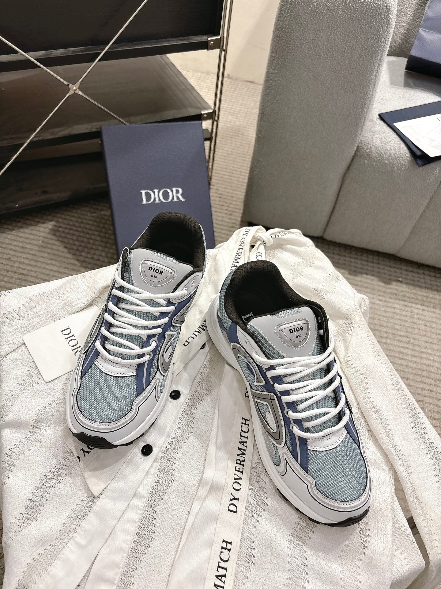 CD B30 Sneakers White Light Blue Technology Fabric