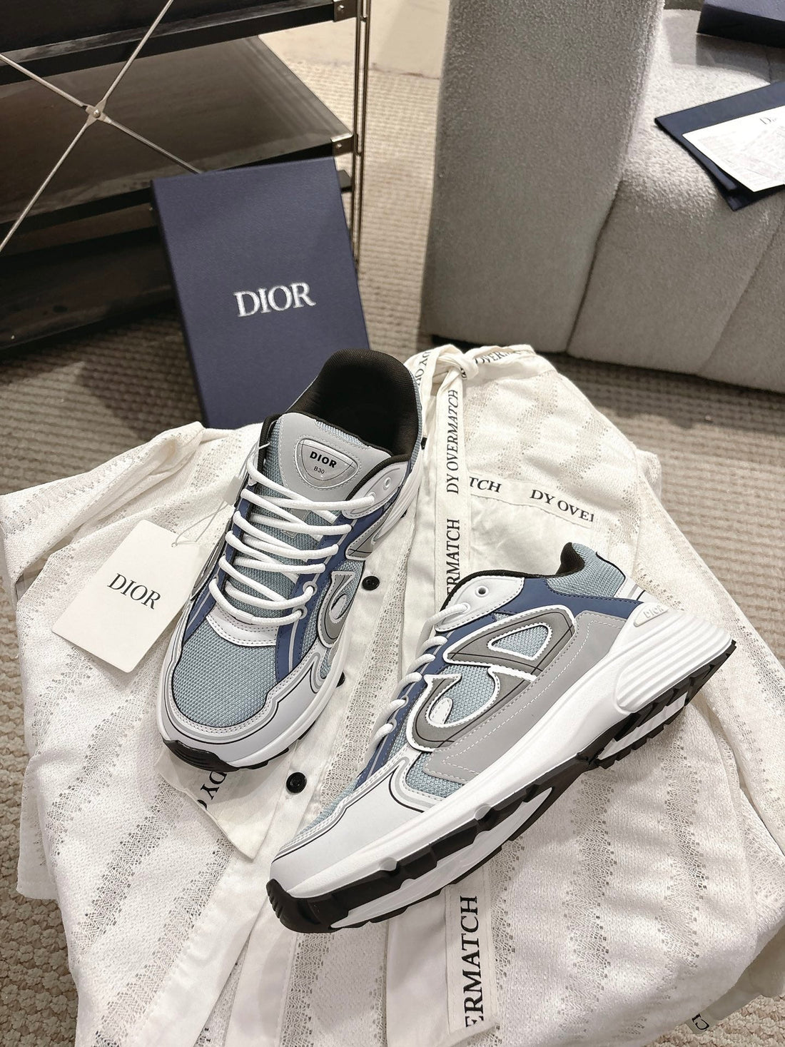 CD B30 Sneakers White Light Blue Technology Fabric