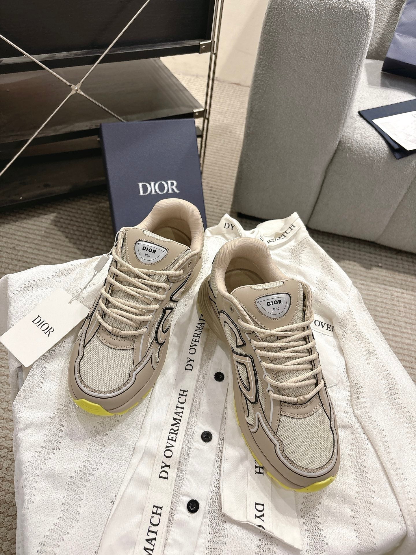 CD B30 Sneakers Beige Technology Fabric 438327