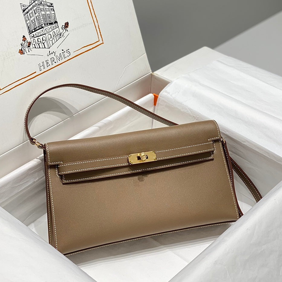 HM Kelly Elan 27cm Brown Leather Ghw