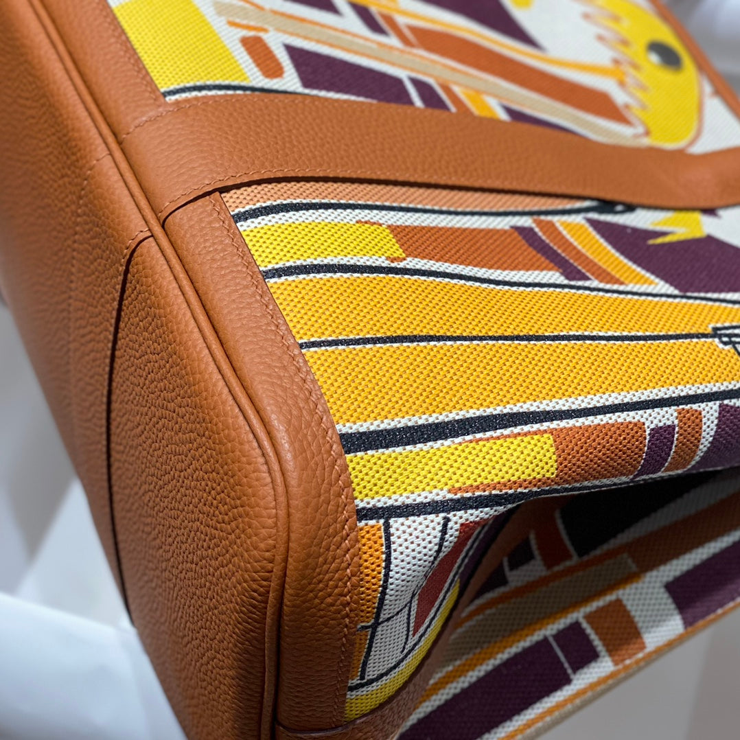 HM Garden Party 36 Multicolor Canvas and Negonda Calfskin 243397