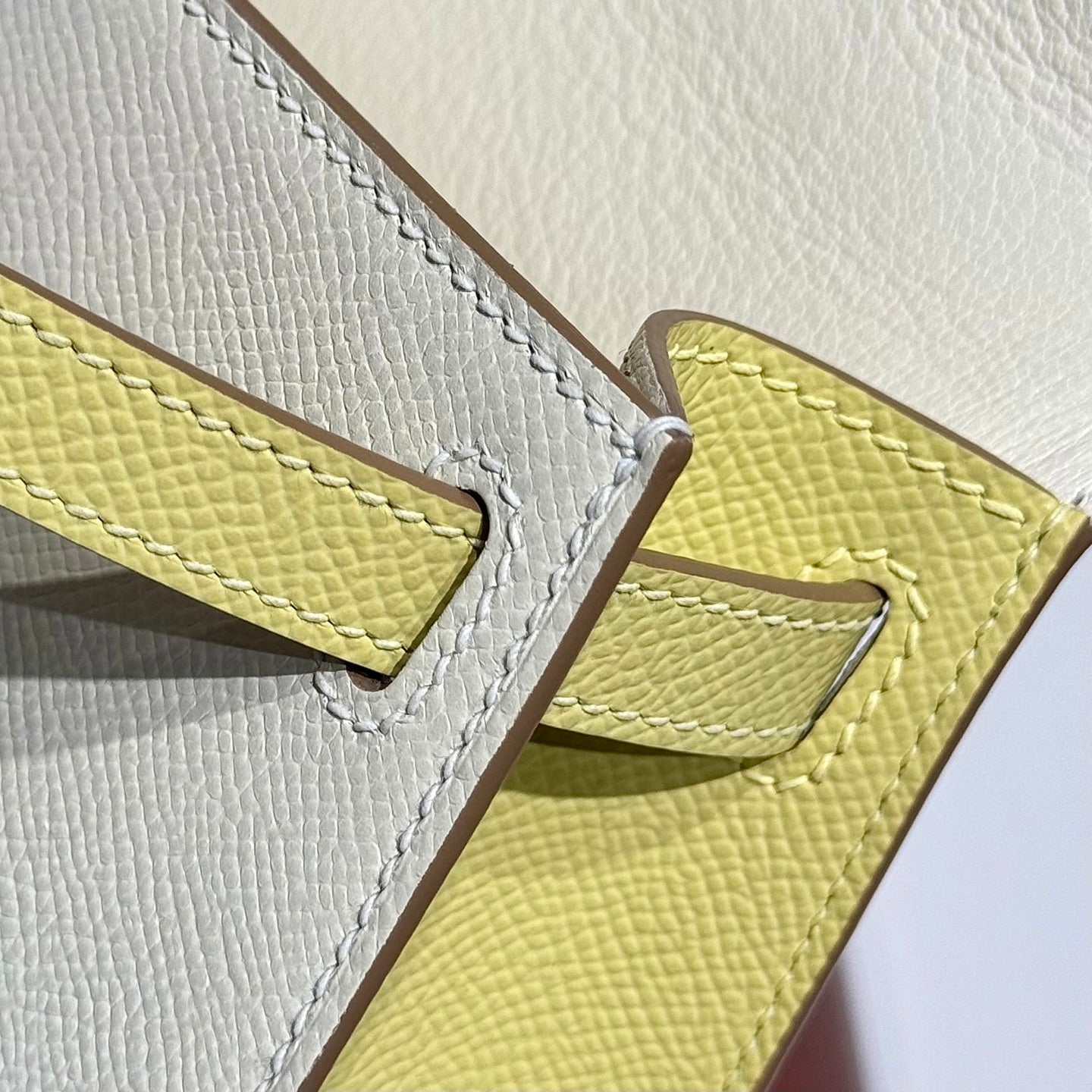 HM Mini Kelly 19 Milkshake White Epsom 243206