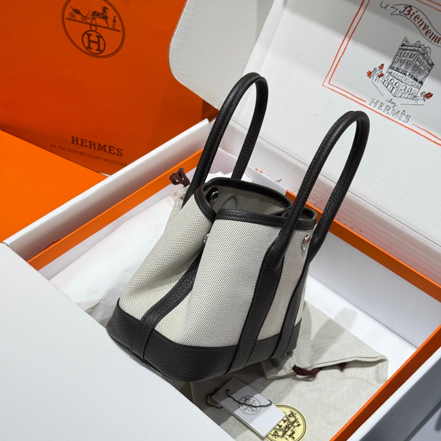 HM Neo Garden 23 bag Black Canvas and Negonda Calfskin 243328