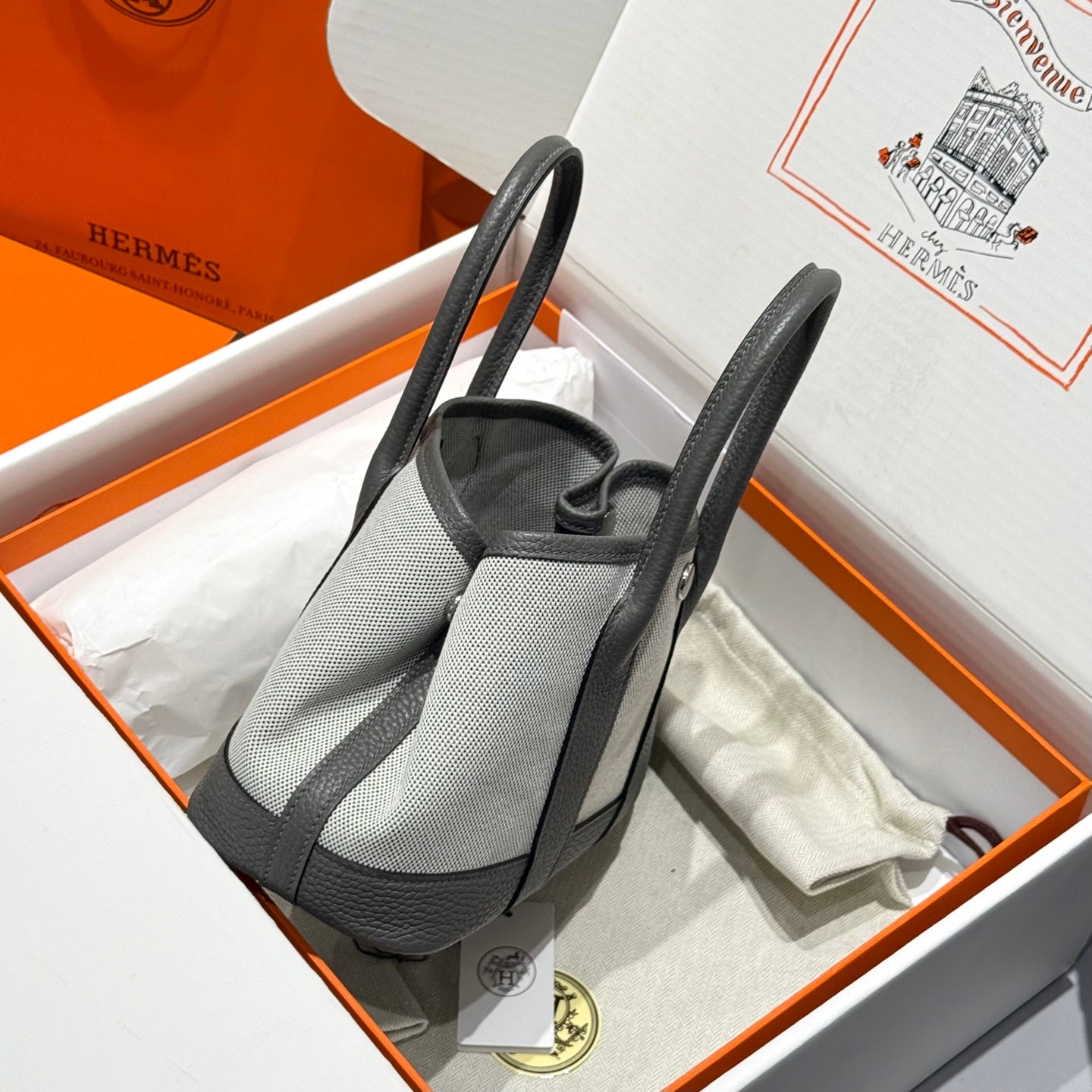 HM Neo Garden 23 bag Gray Canvas and Negonda Calfskin 243337