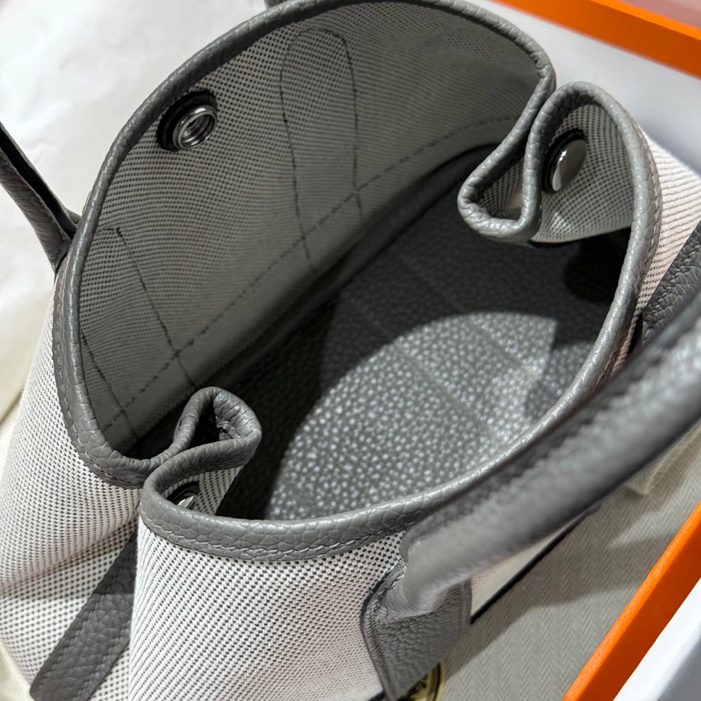 HM Neo Garden 23 bag Gray Canvas and Negonda Calfskin 243337