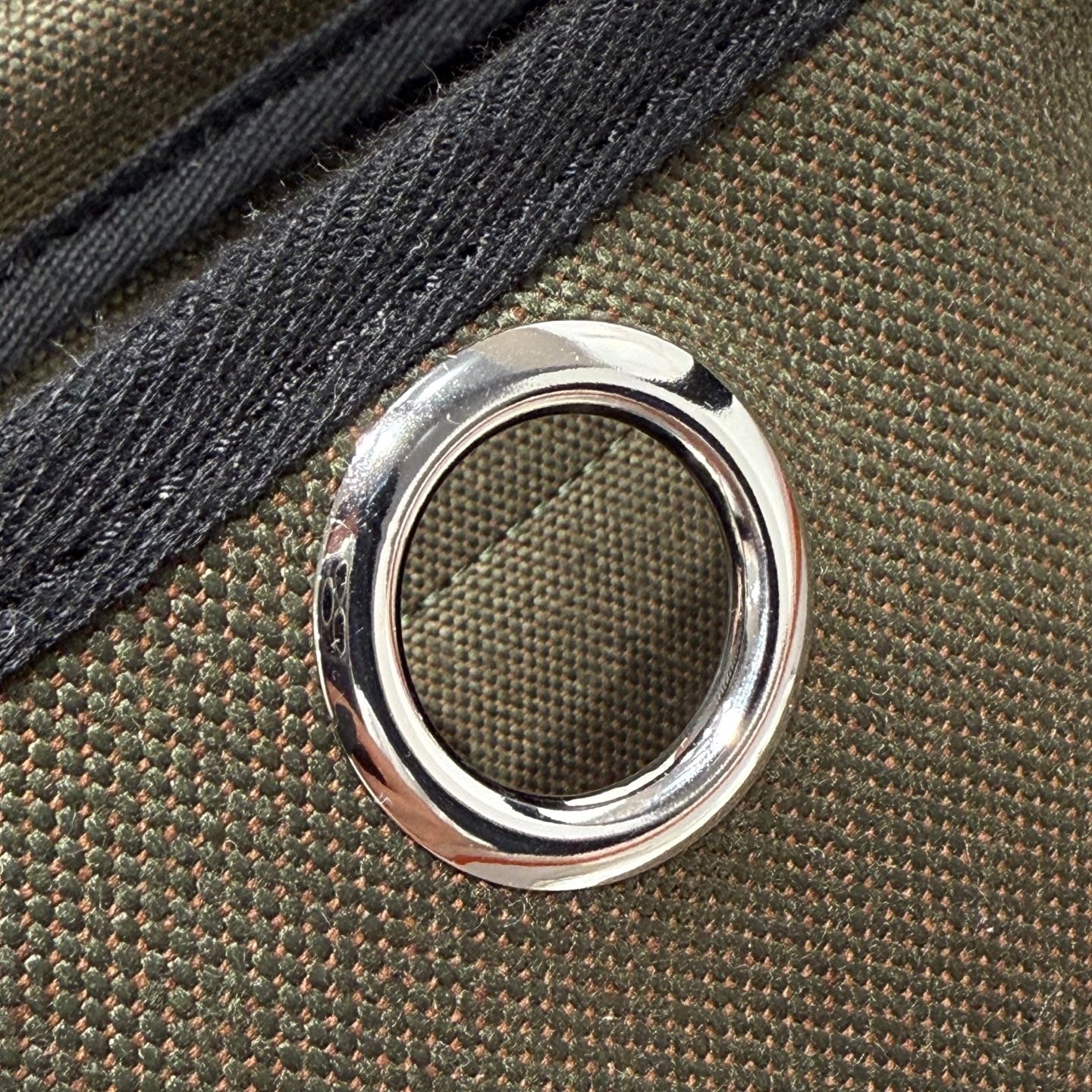 HM Herbag Silver Buckle 20 Army Green Canvas and Hunter Cowhide 243350