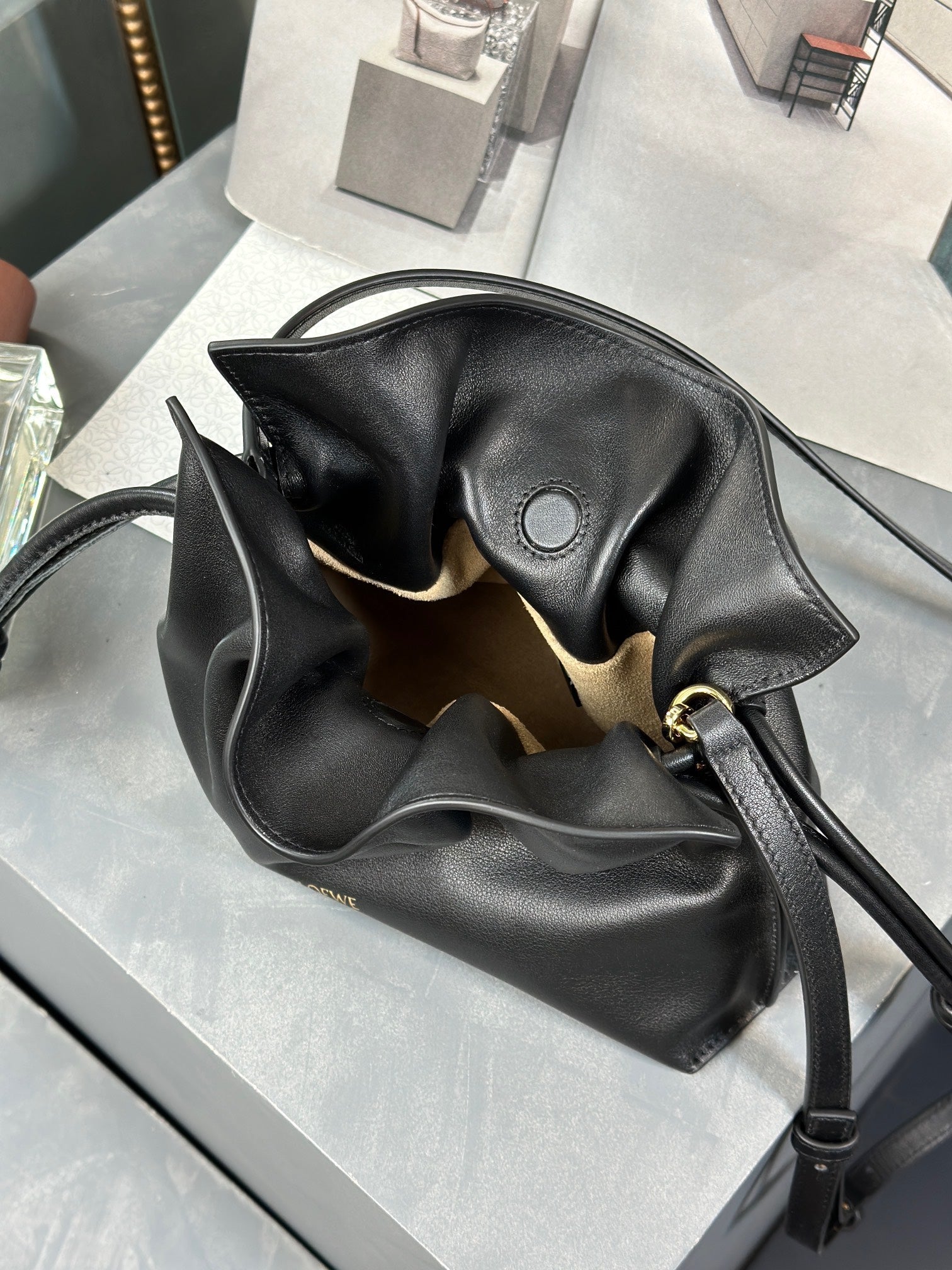 Mini Flamenco Bag 23cm Black Calfskin