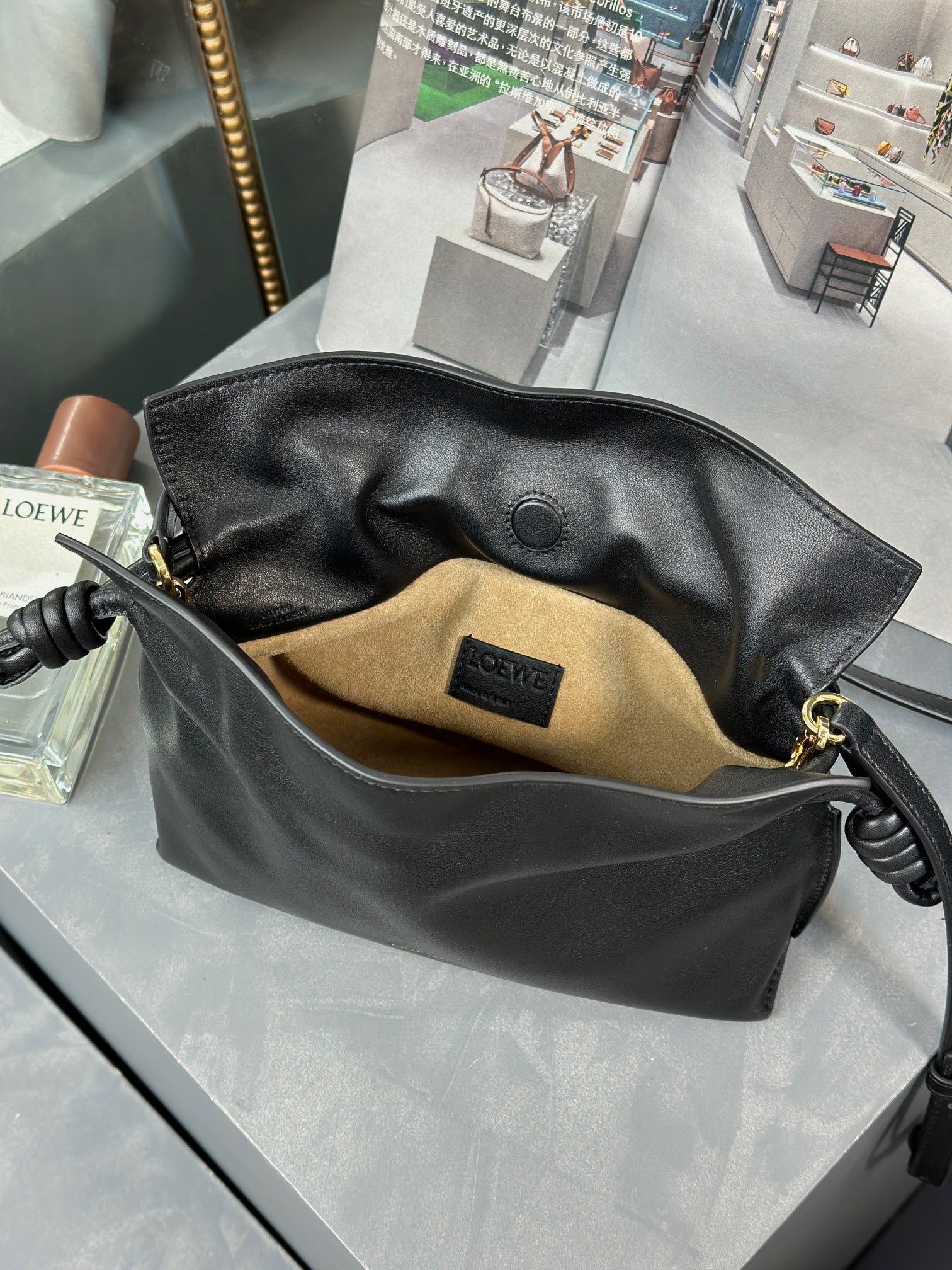 Mini Flamenco Bag 23cm Black Calfskin