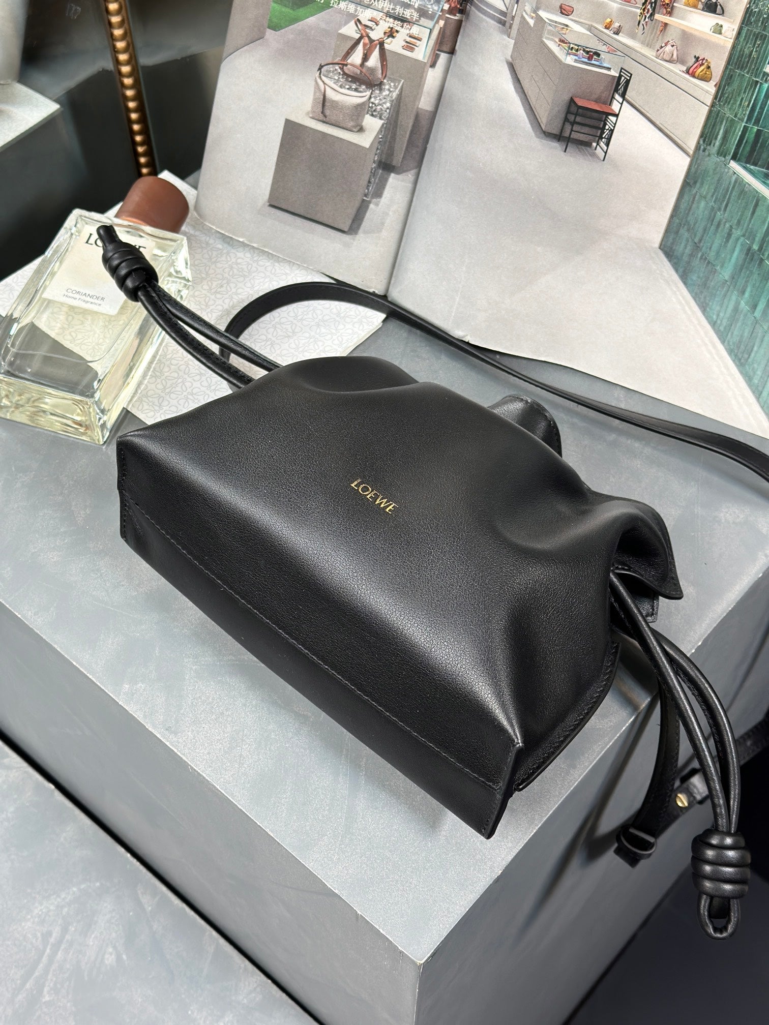 Mini Flamenco Bag 23cm Black Calfskin