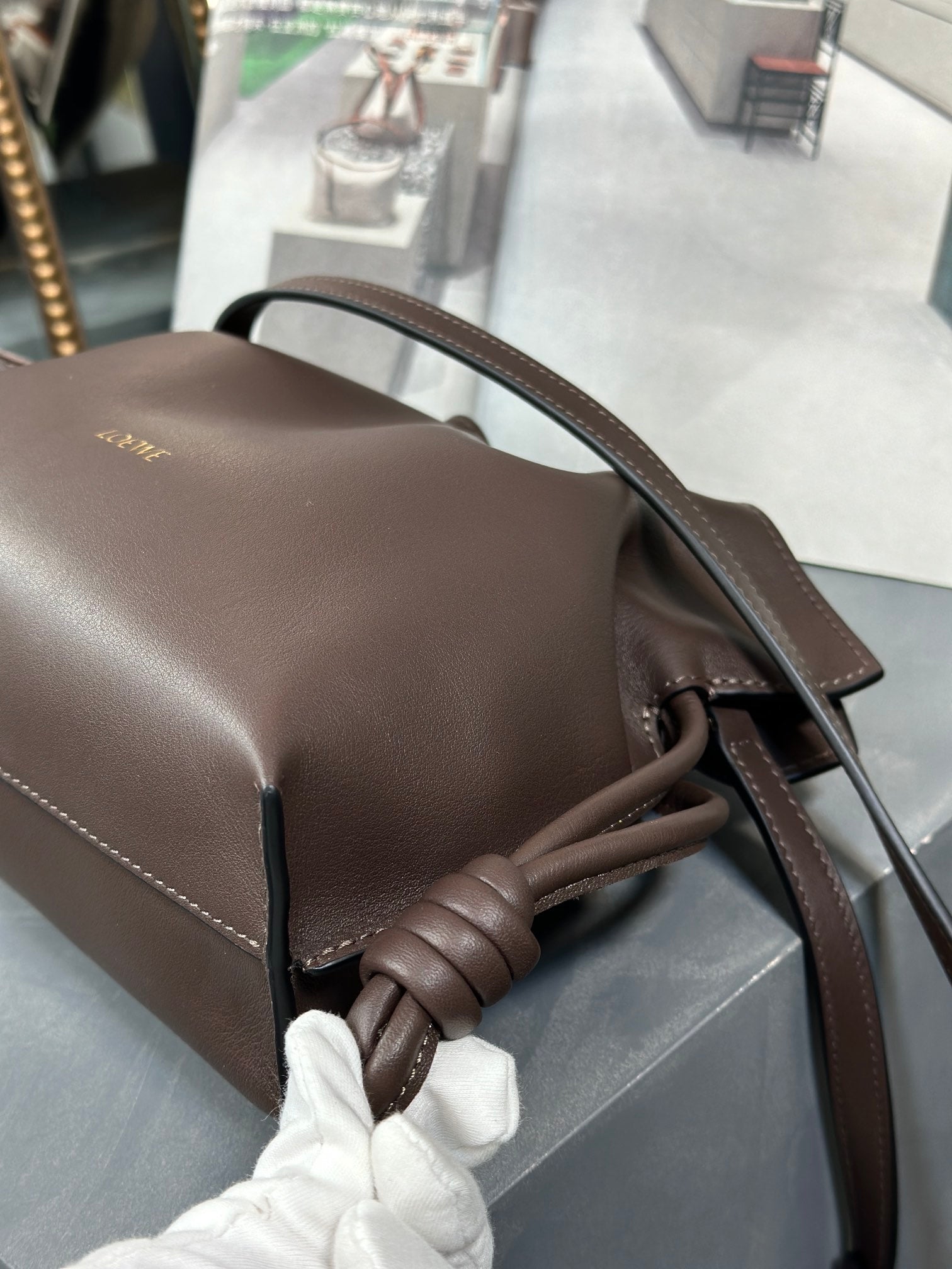 Mini Flamenco Bag 23cm Chocolate Calfskin