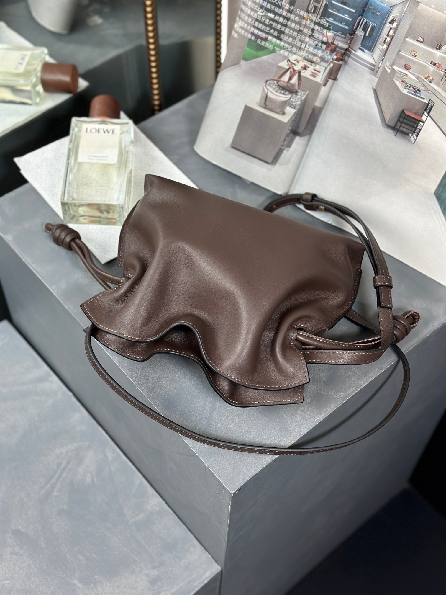 Mini Flamenco Bag 23cm Chocolate Calfskin