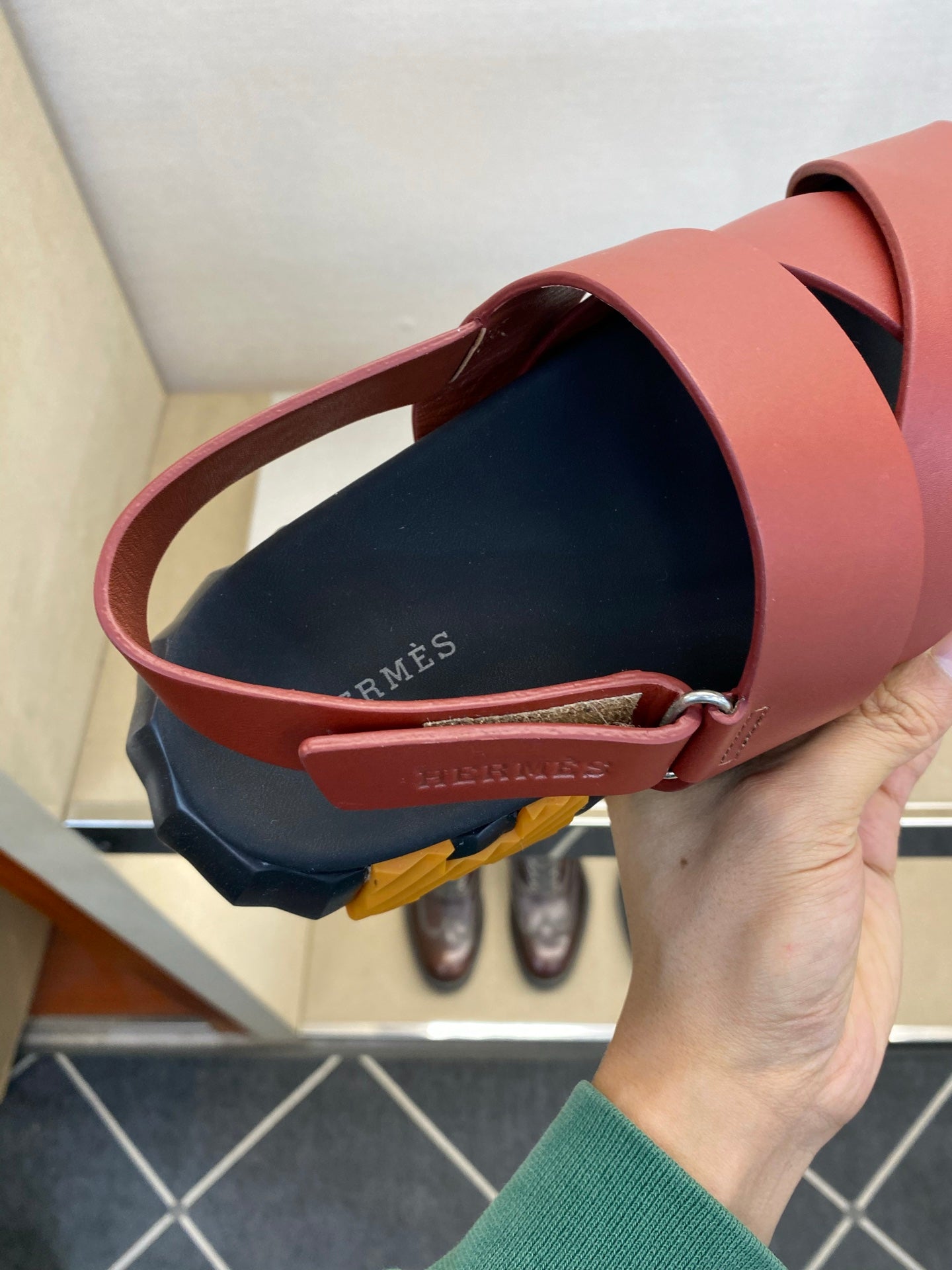 HM Men's Electric Sandals Red Calfskin 602597