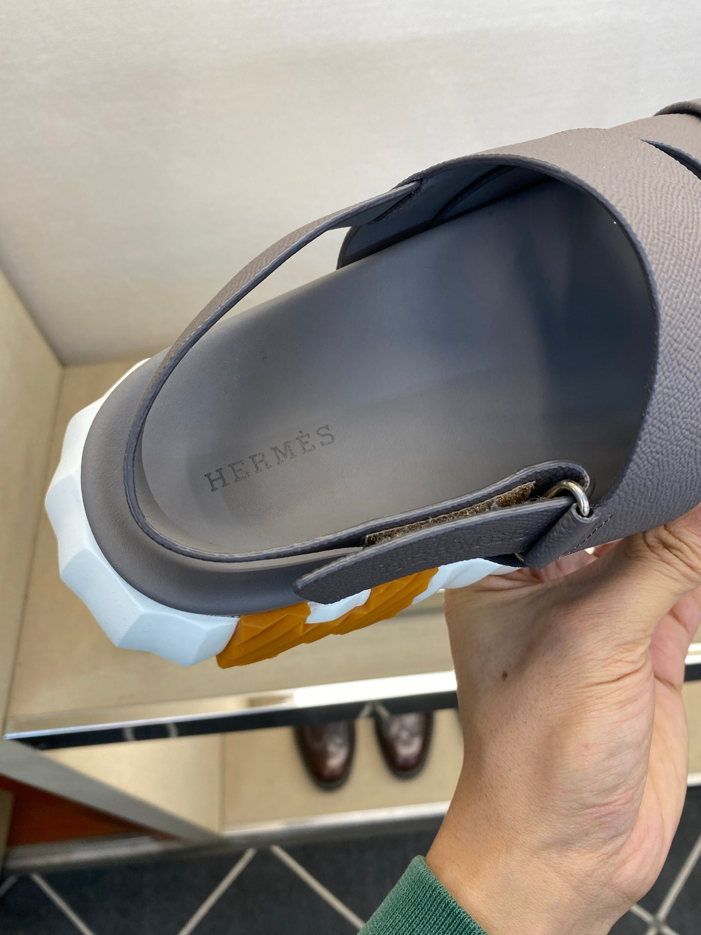 HM Men's Electric Sandals Dark Grey Calfskin 602600