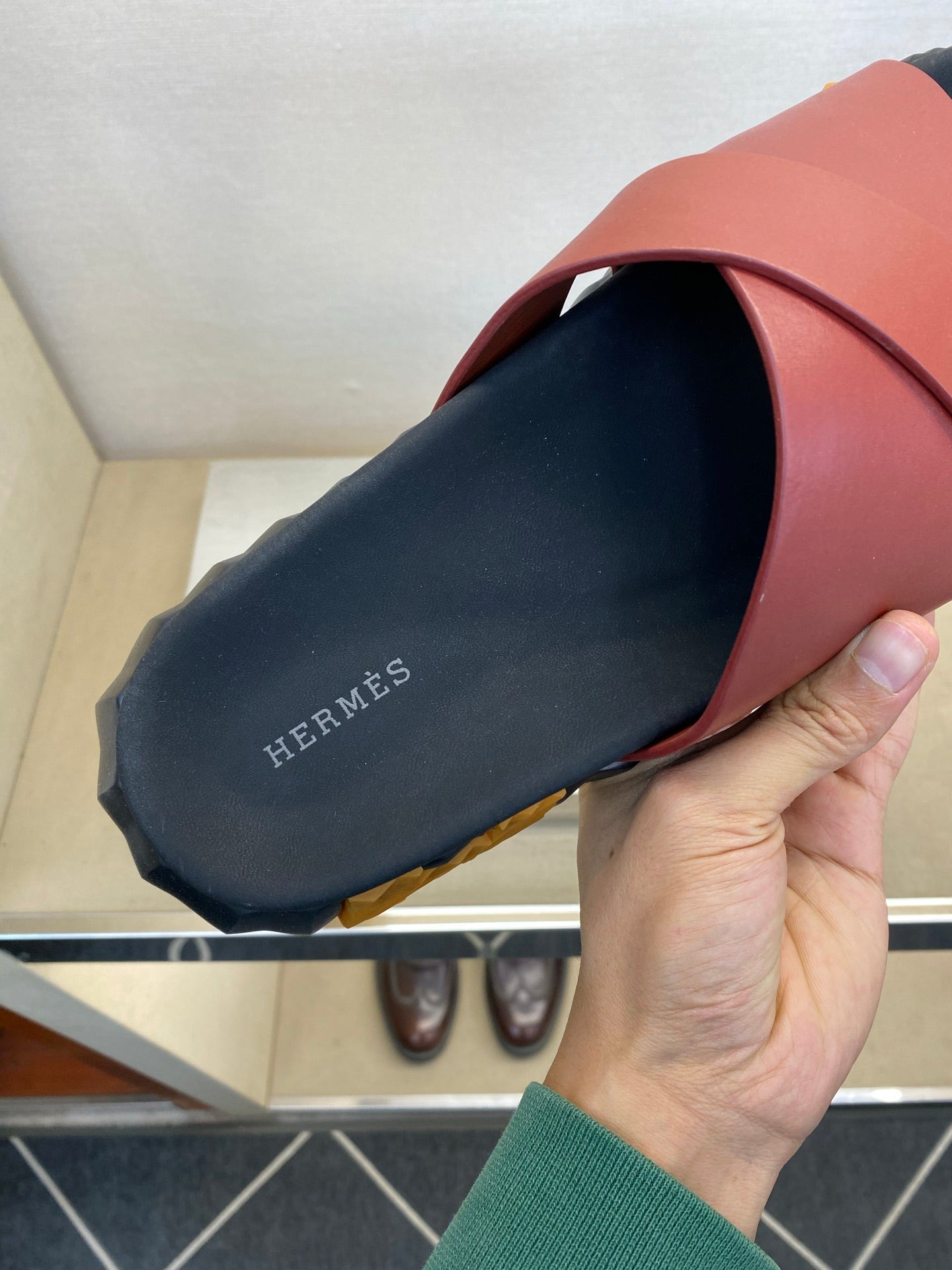 HM Men's Infra Slide Red Calfskin 602605