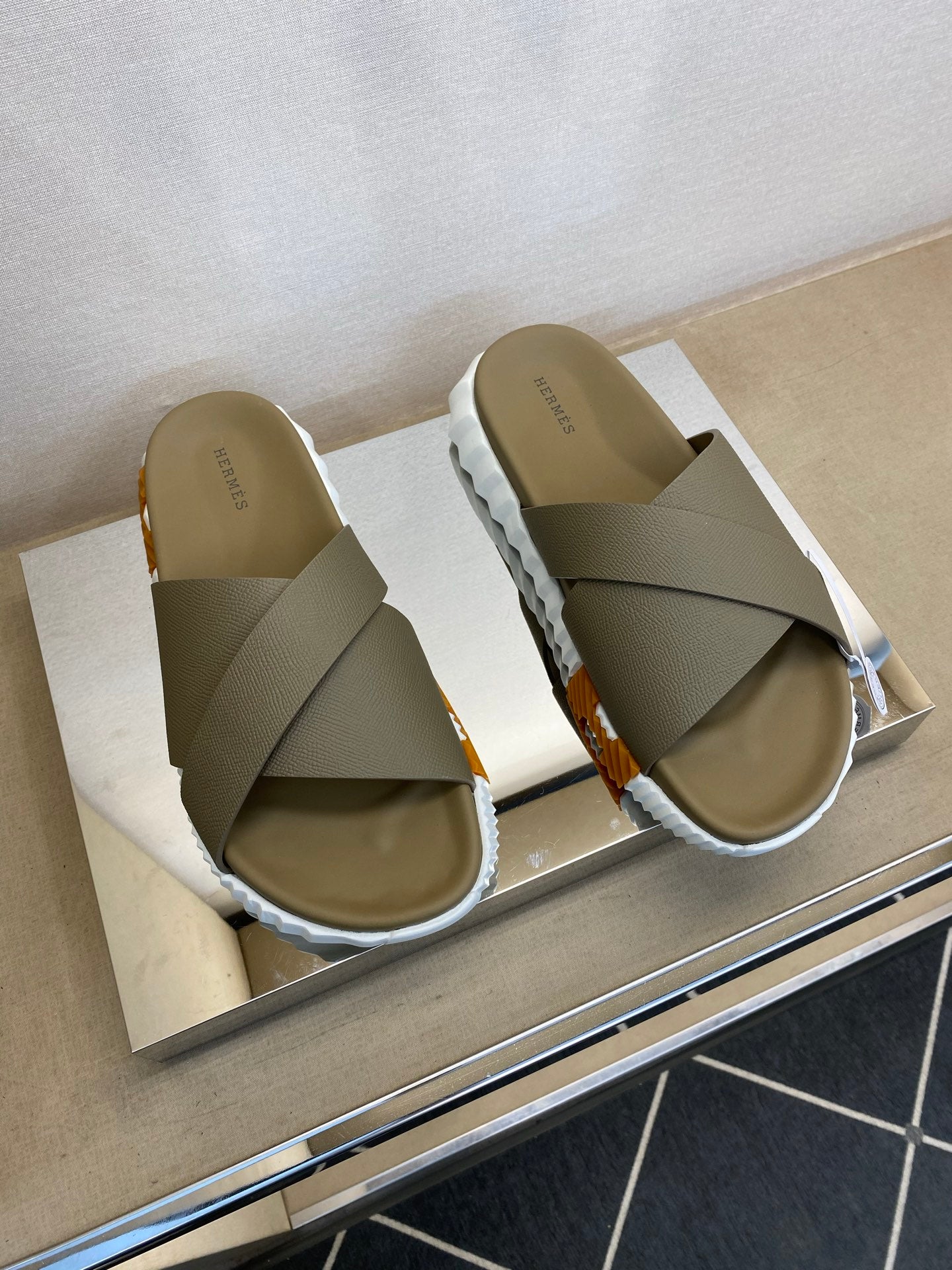 HM Men's Infra Slide Moss Green Calfskin 602608