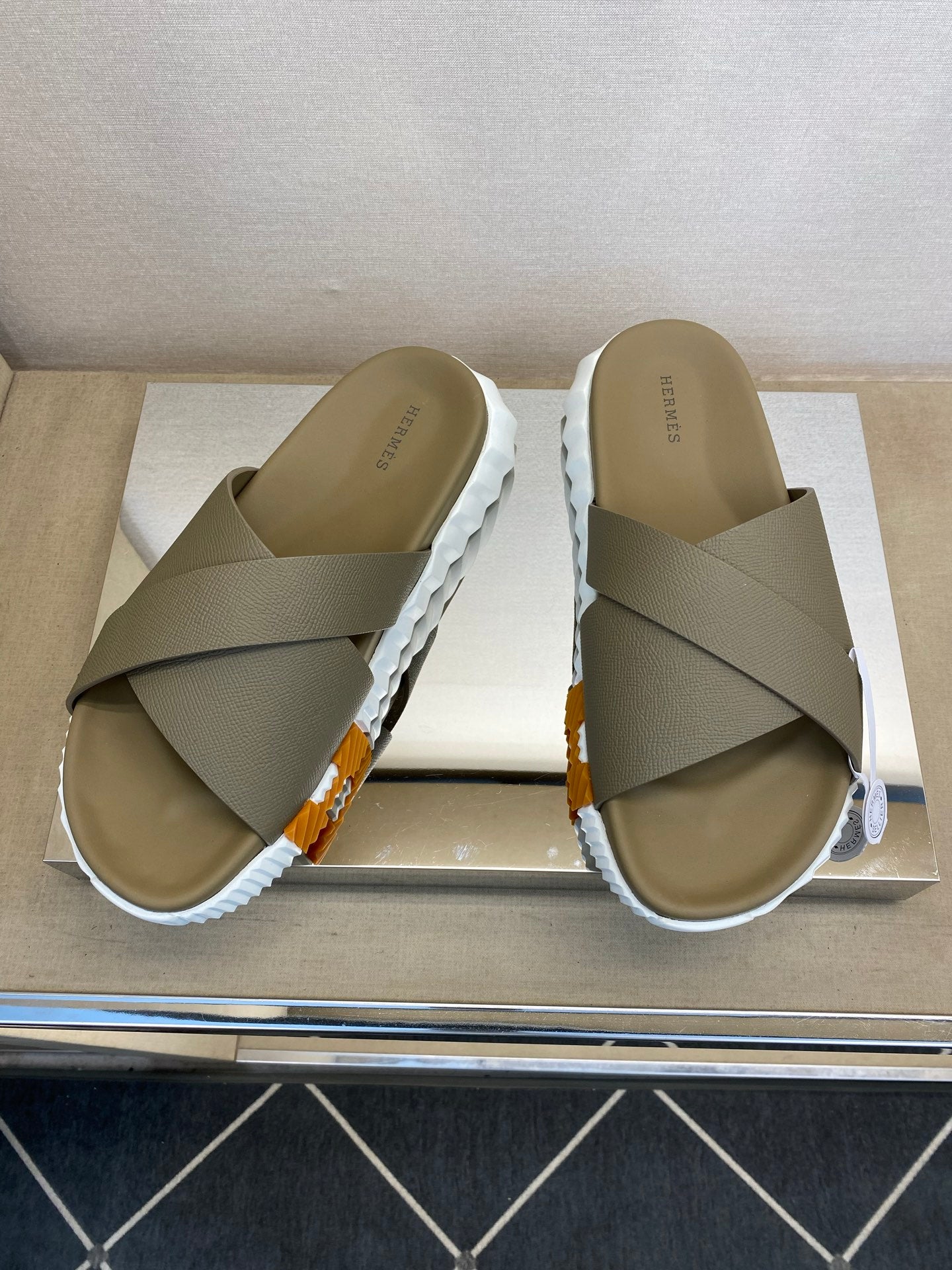 HM Men's Infra Slide Moss Green Calfskin 602608