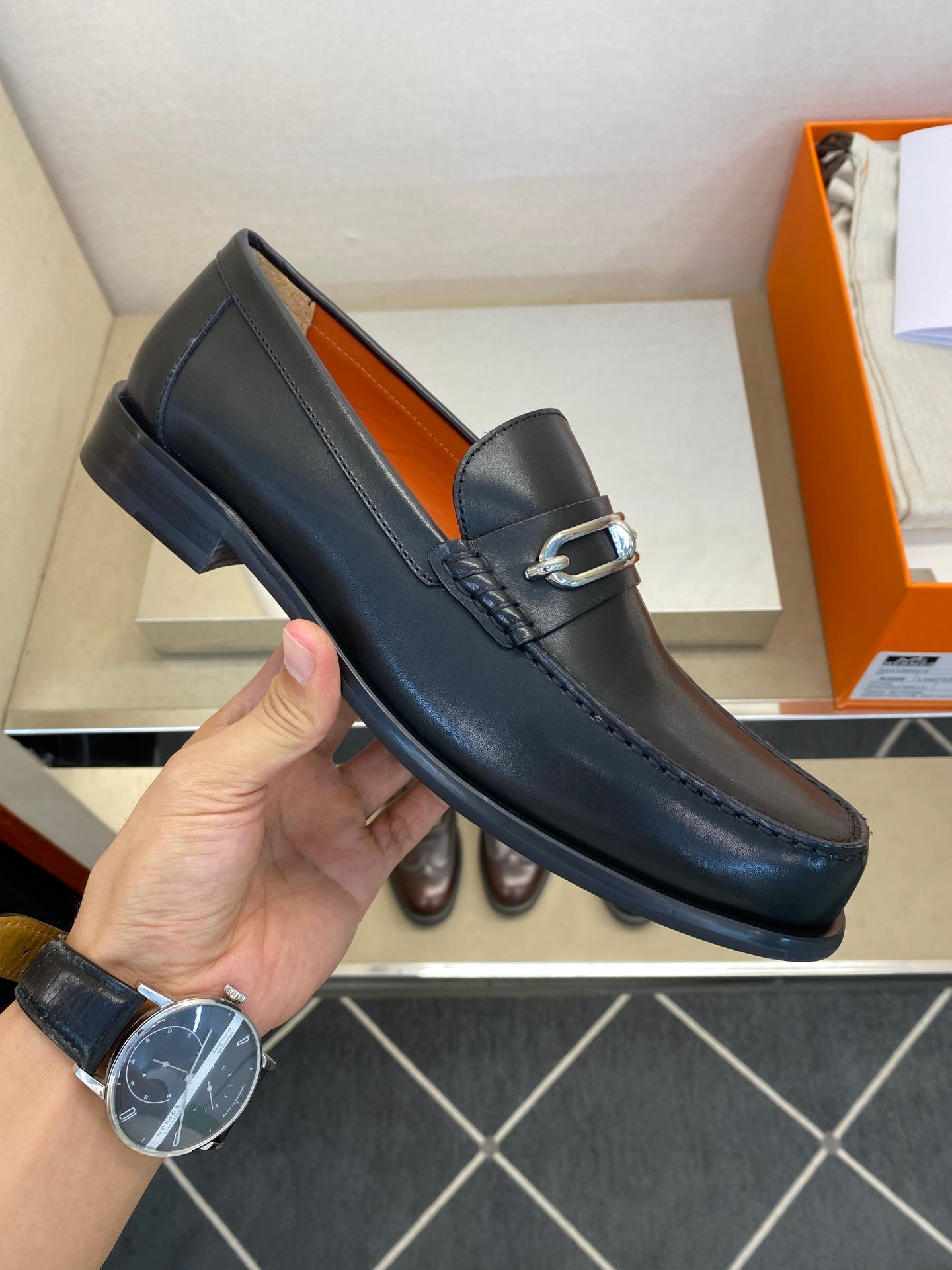 HM Men's Colette Loafer Black Calfskin 680420