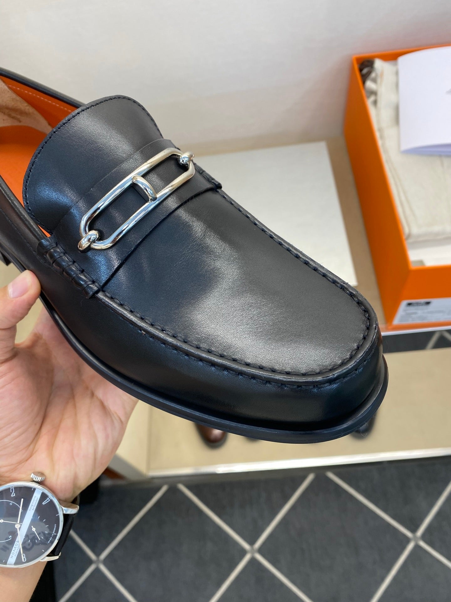 HM Men's Colette Loafer Black Calfskin 680420