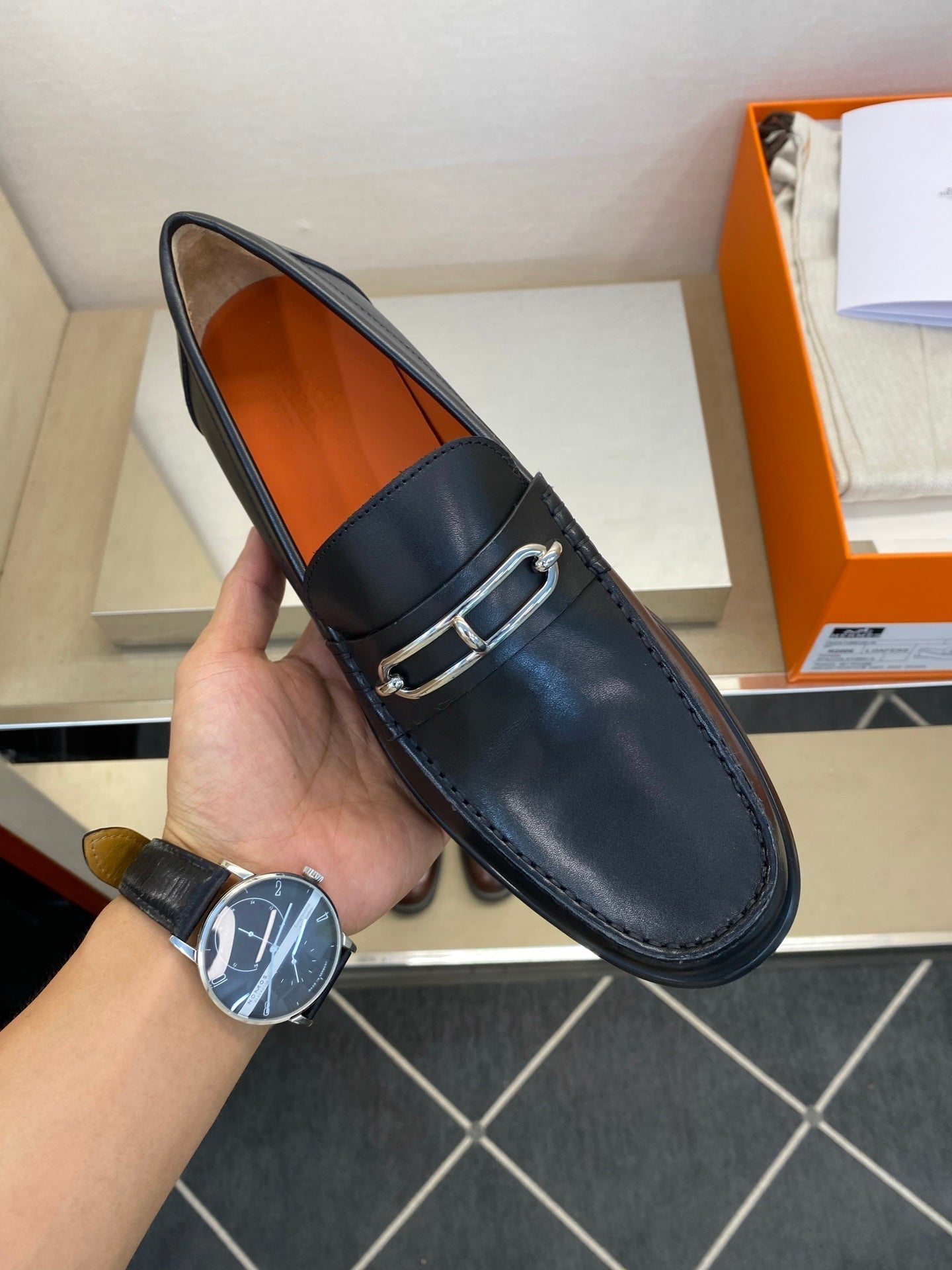 HM Men's Colette Loafer Black Calfskin 680420