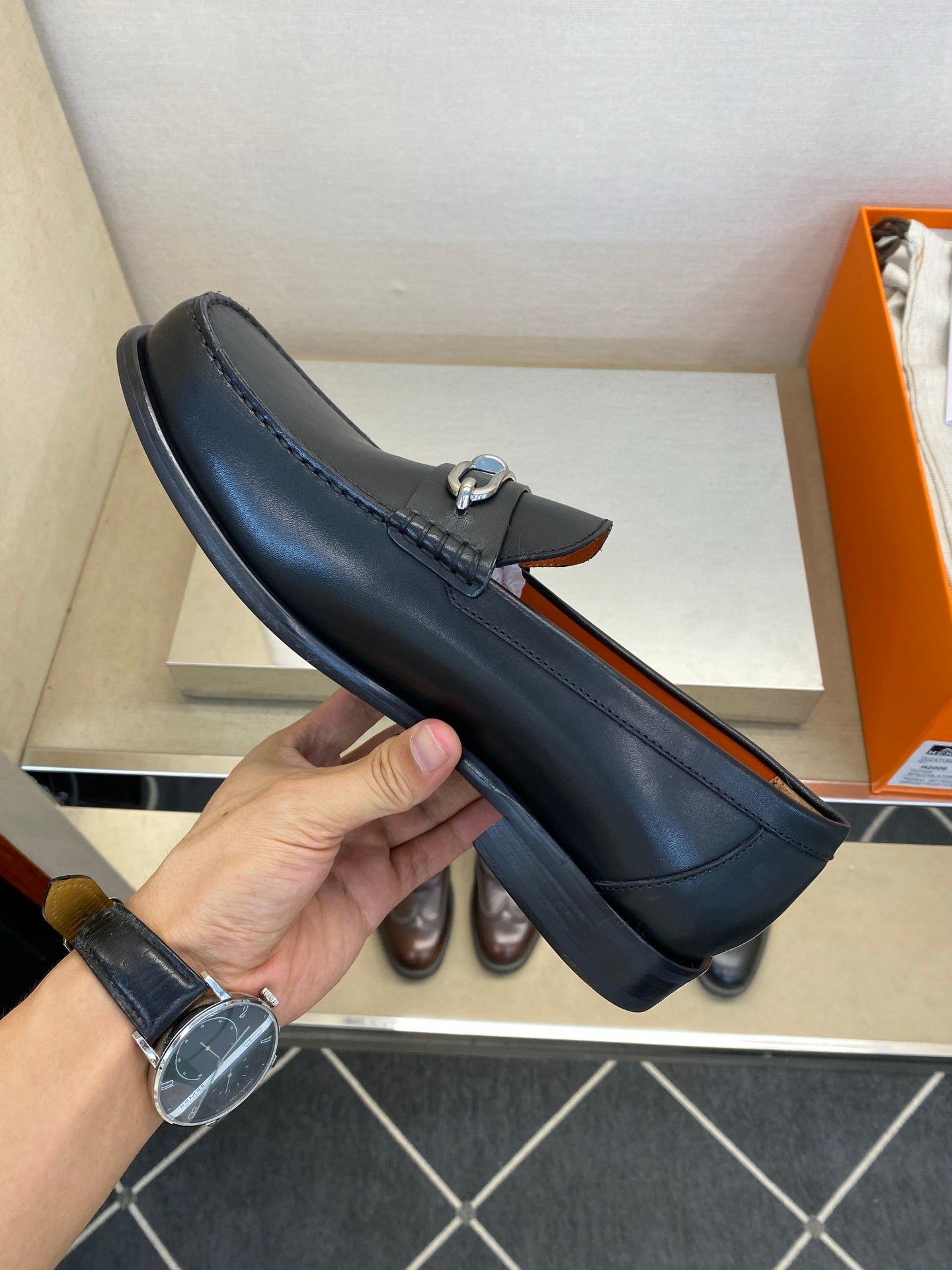 HM Men's Colette Loafer Black Calfskin 680420