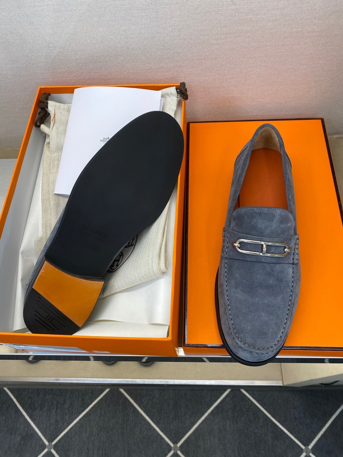 HM Men's Colette Loafer Charcoal Grey Suede 680424