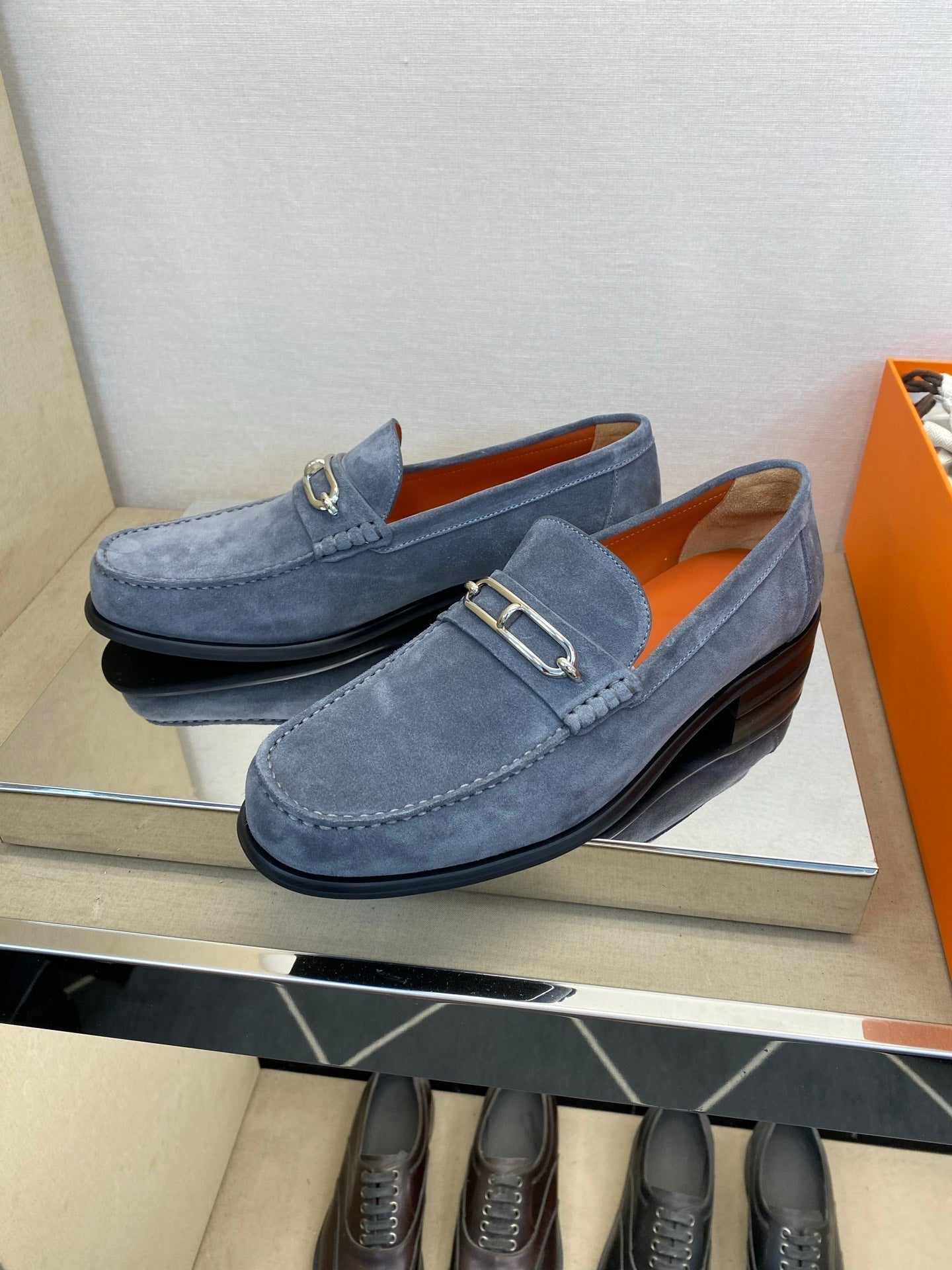 HM Men's Colette Loafer Charcoal Grey Suede 680424