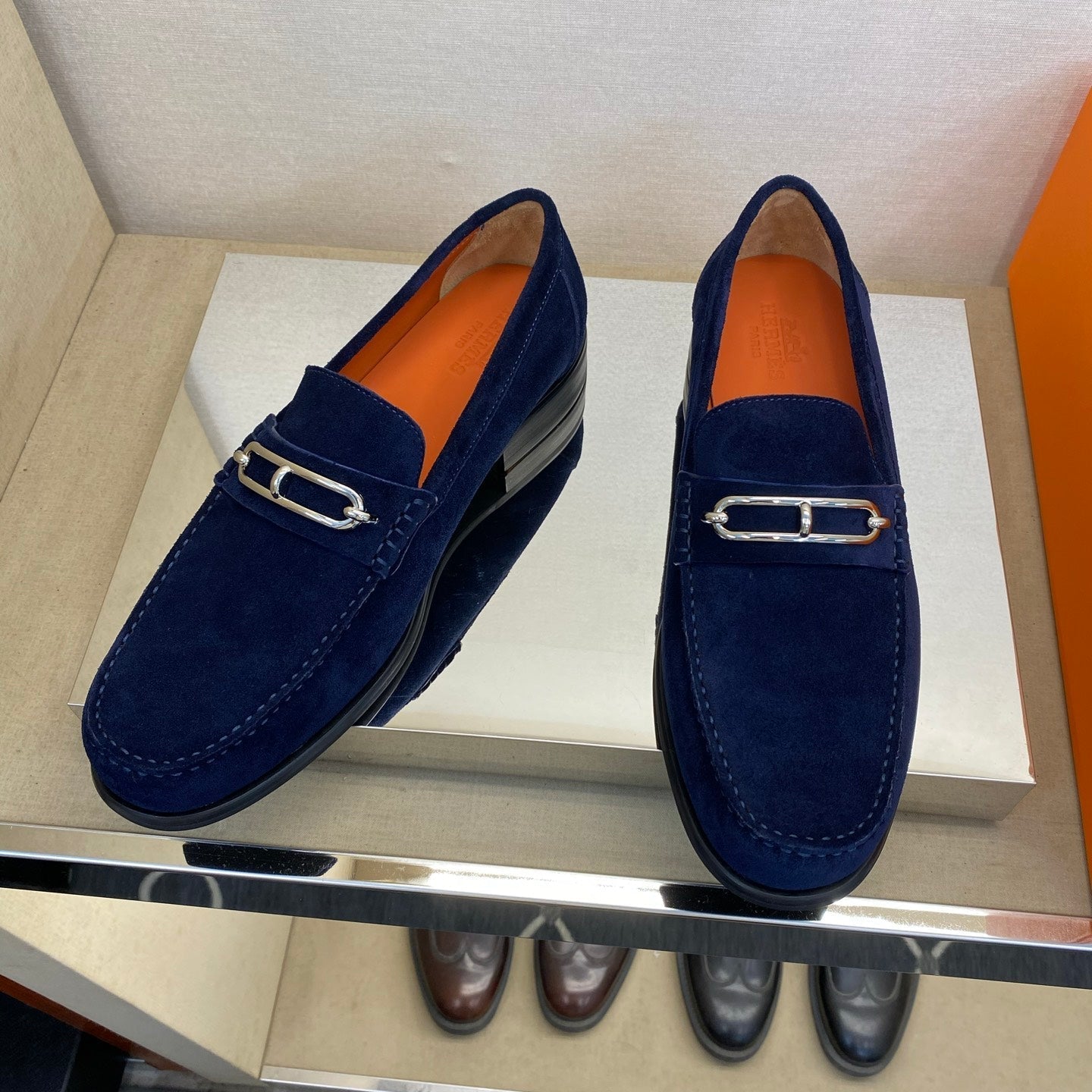 HM Men's Colette Loafer Navy Blue Suede 680425