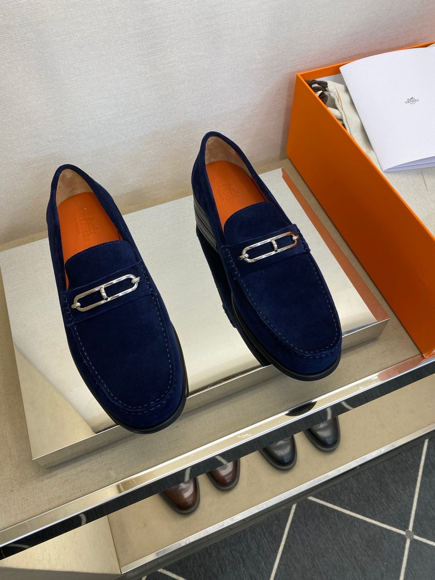 HM Men's Colette Loafer Navy Blue Suede 680425