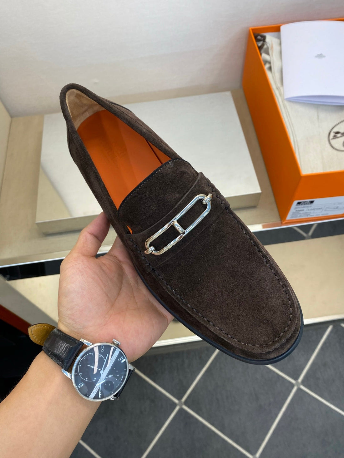 HM Men's Colette Loafer Dark Brown Suede 680426