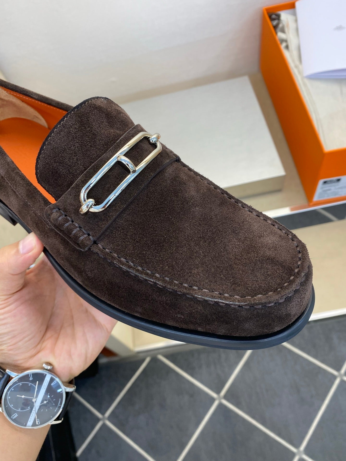 HM Men's Colette Loafer Dark Brown Suede 680426