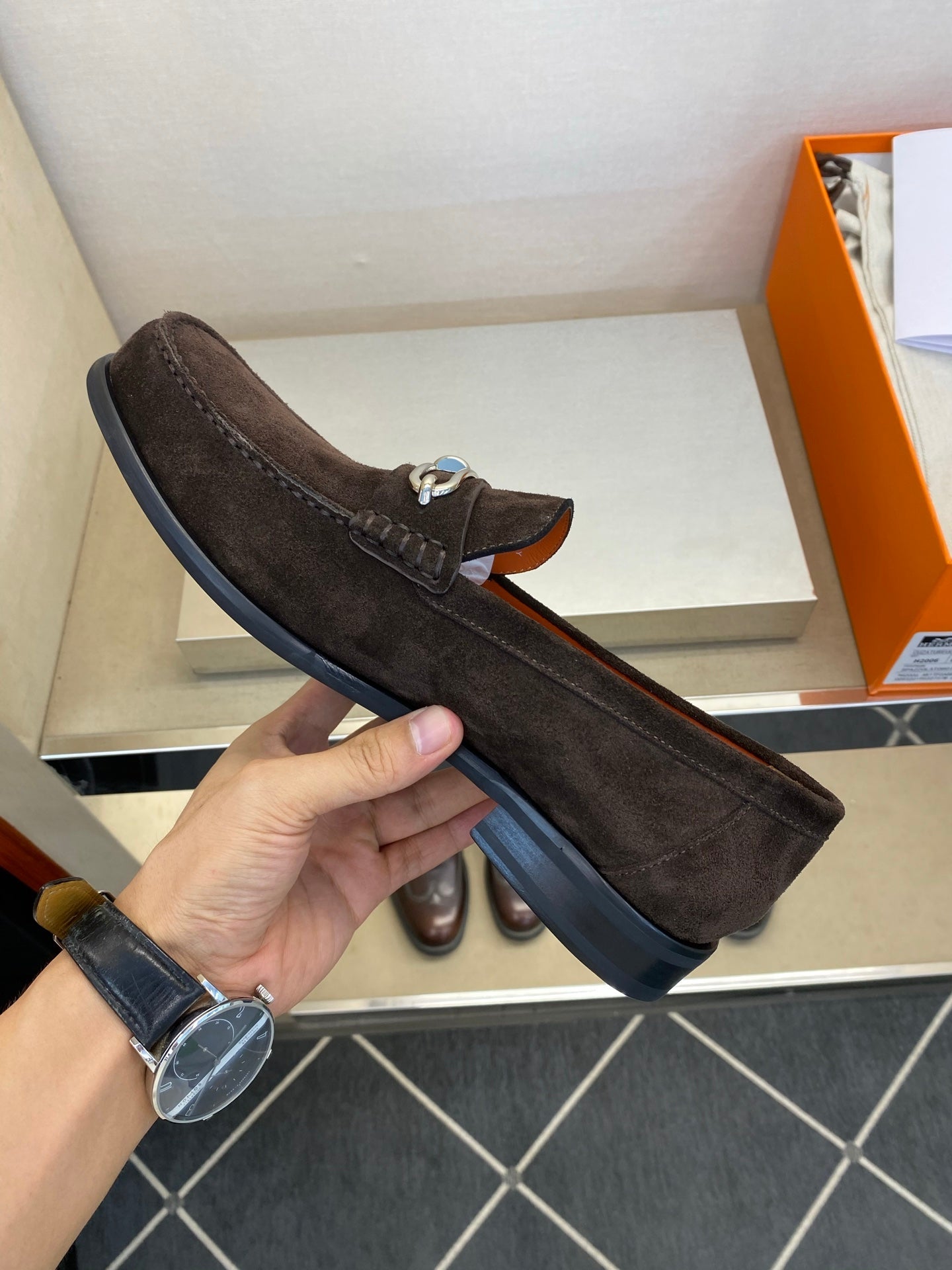 HM Men's Colette Loafer Dark Brown Suede 680426