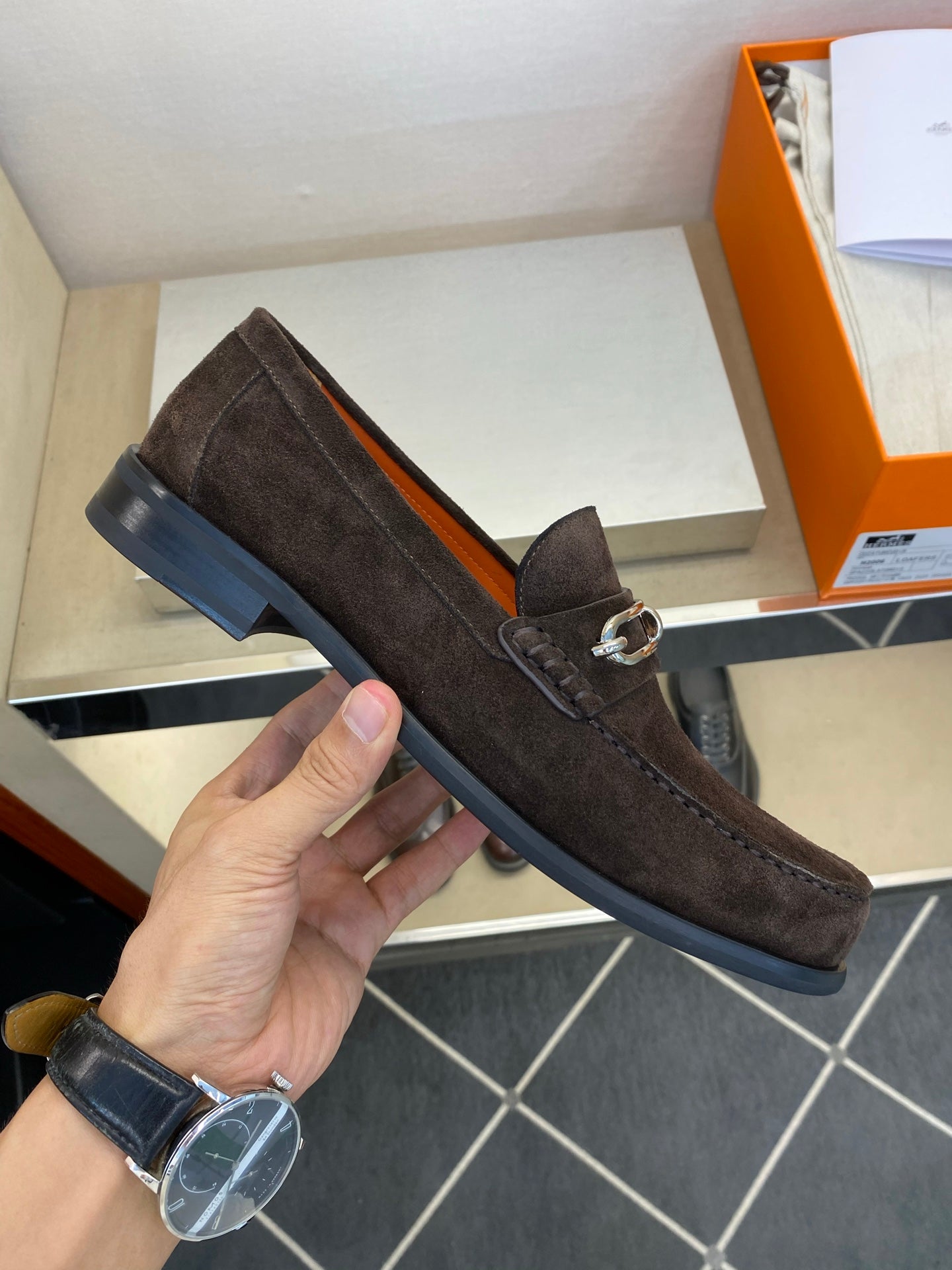 HM Men's Colette Loafer Dark Brown Suede 680426