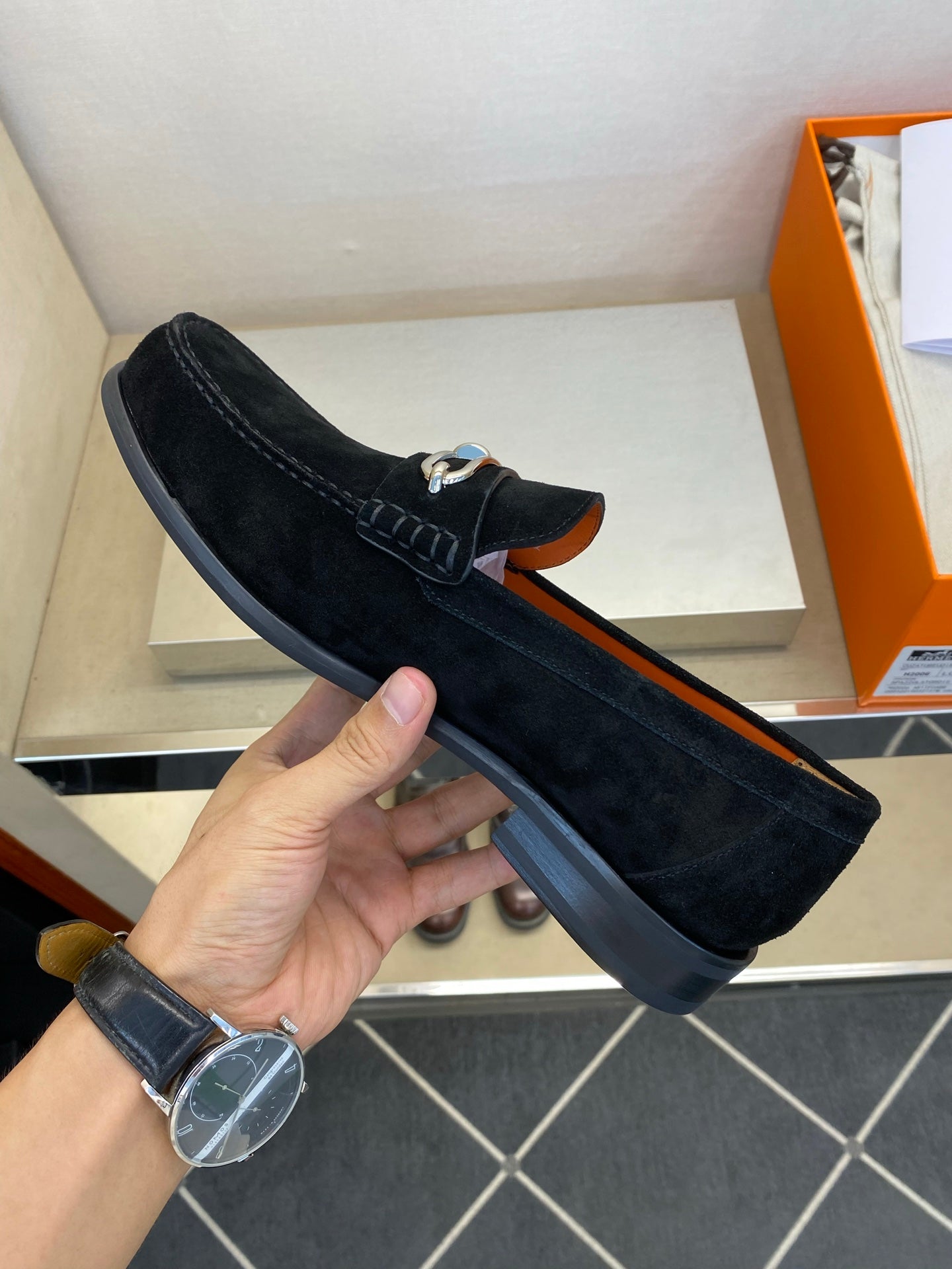 HM Men's Colette Loafer Black Suede 680427