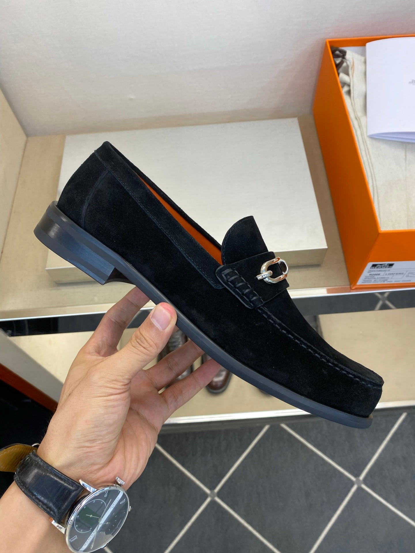 HM Men's Colette Loafer Black Suede 680427