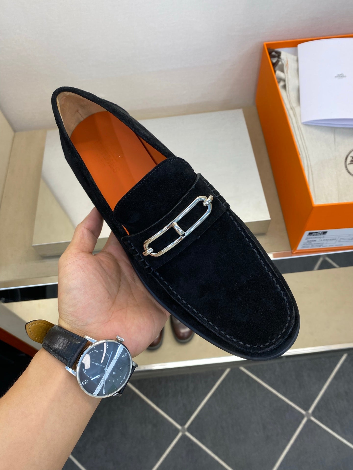 HM Men's Colette Loafer Black Suede 680427