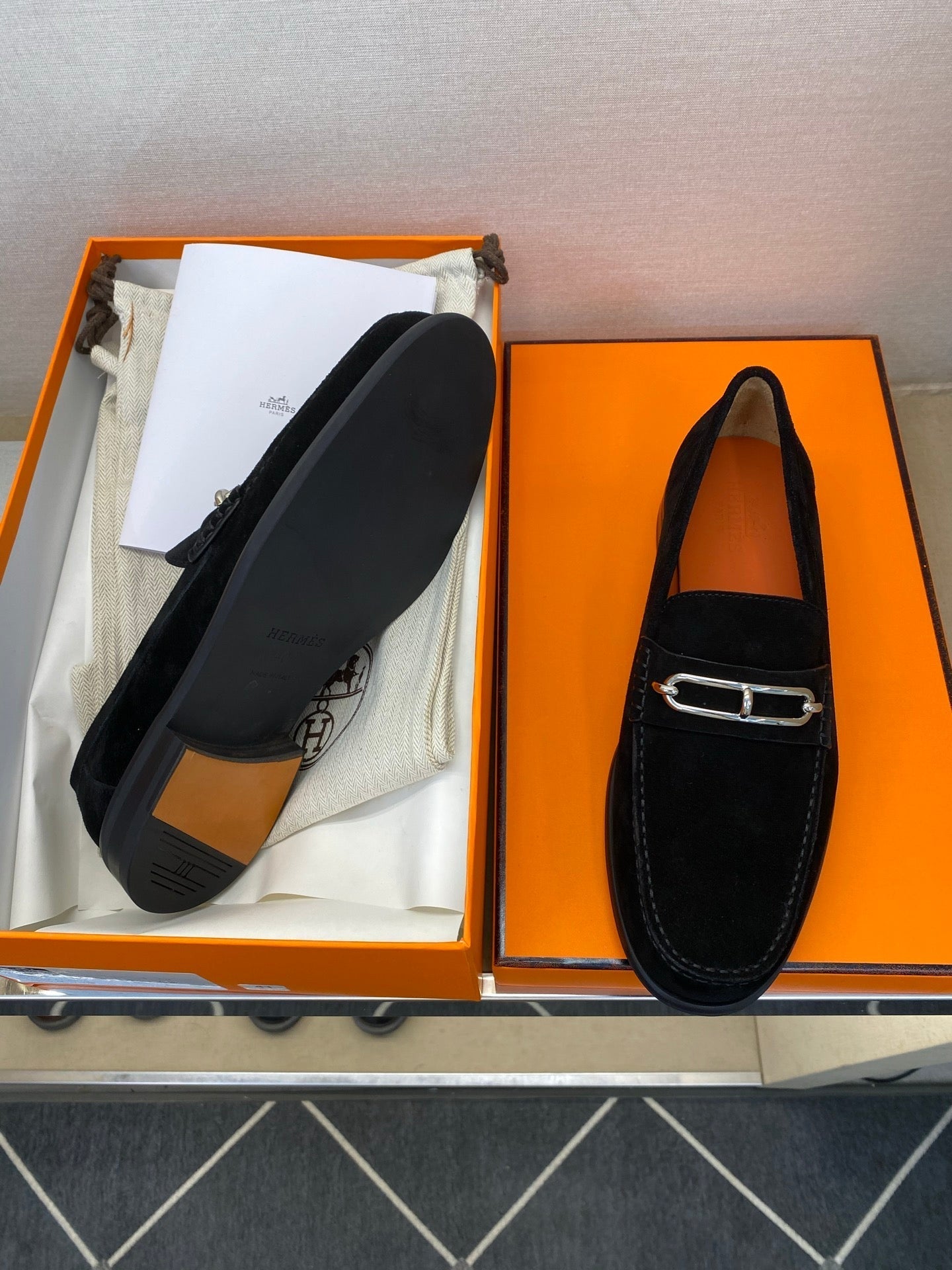 HM Men's Colette Loafer Black Suede 680427