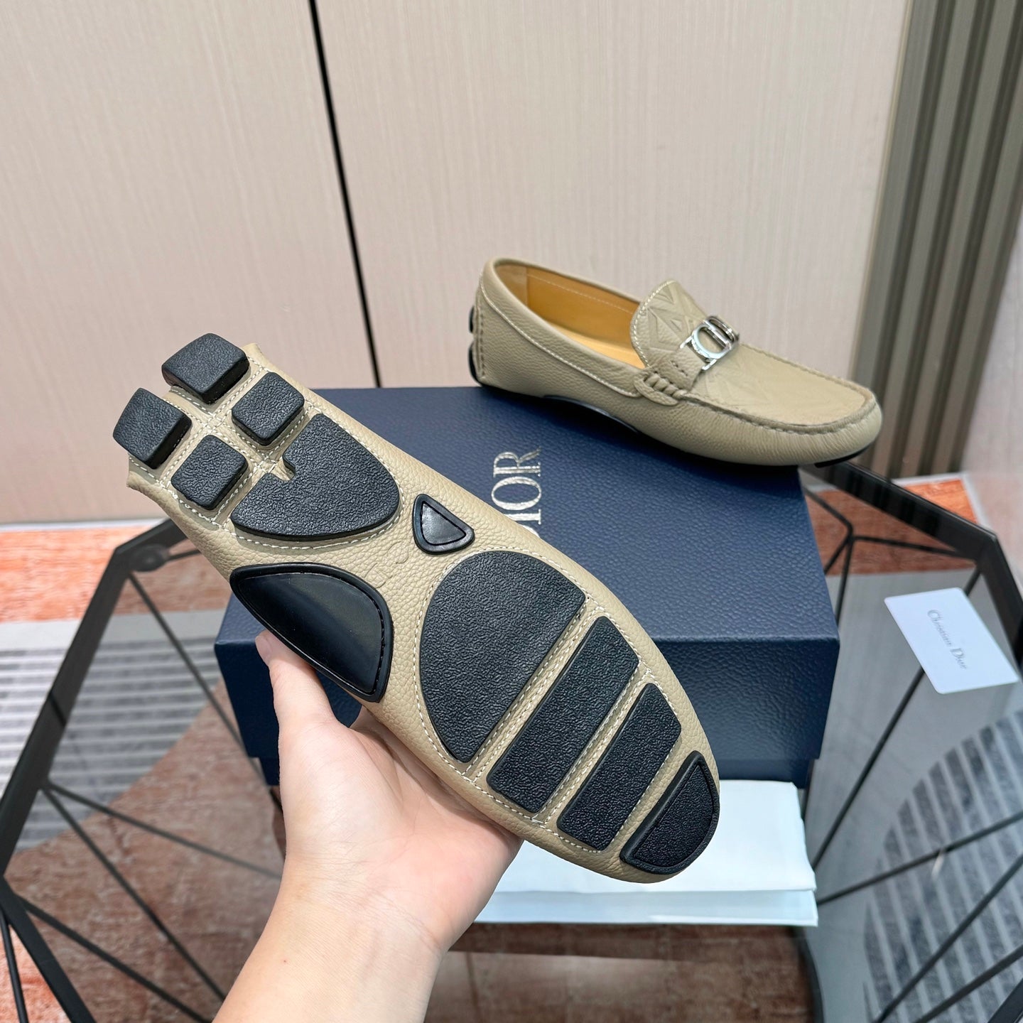 CD OdÃ©on Loafer Beige Calfskin 638582