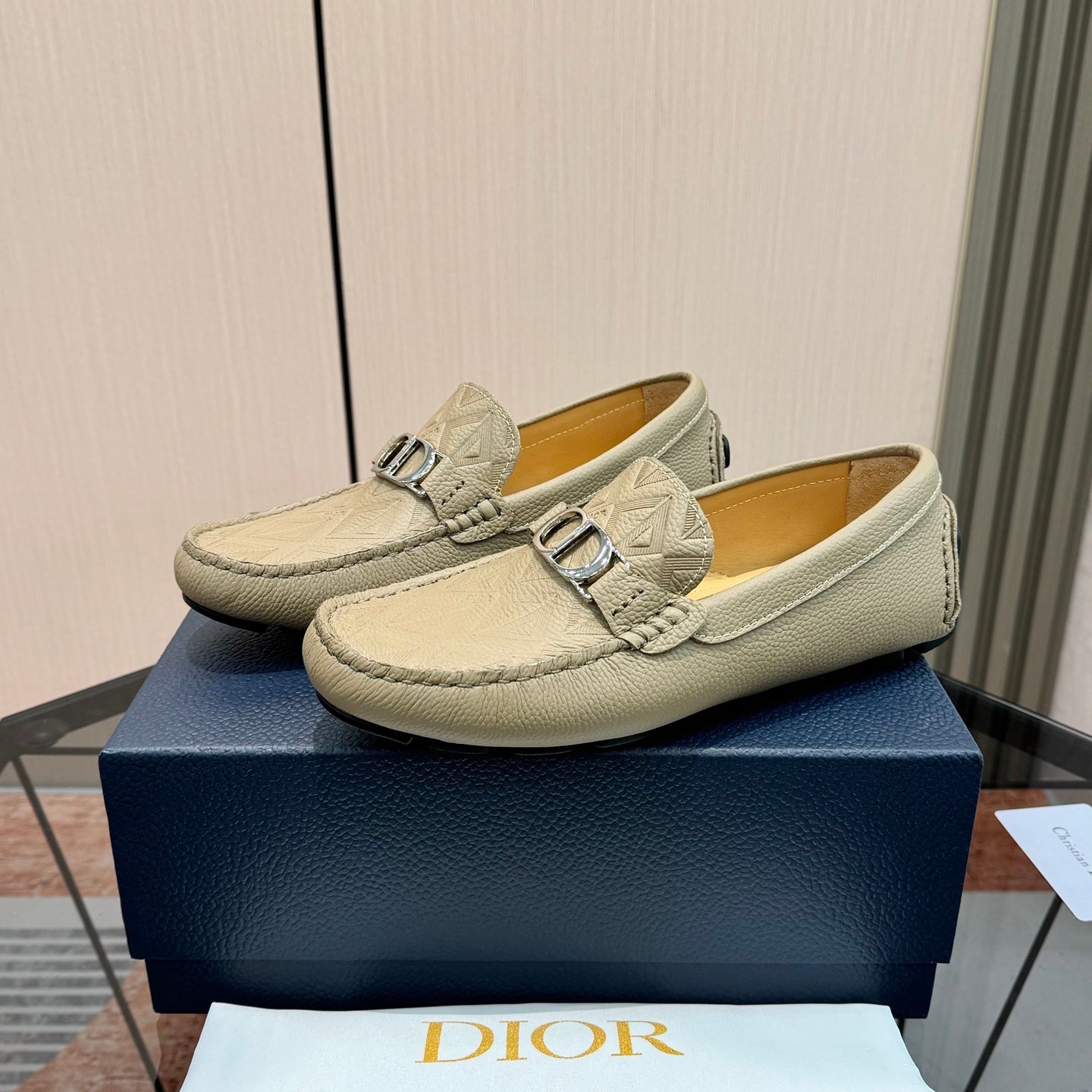 CD OdÃ©on Loafer Beige Calfskin 638582