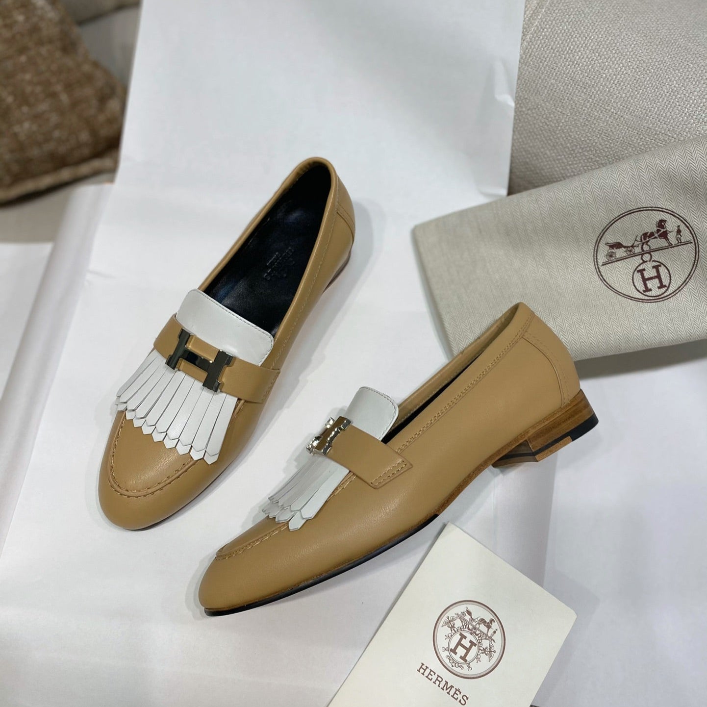 HM Royal Loafers Milky Brown Calfskin 348023