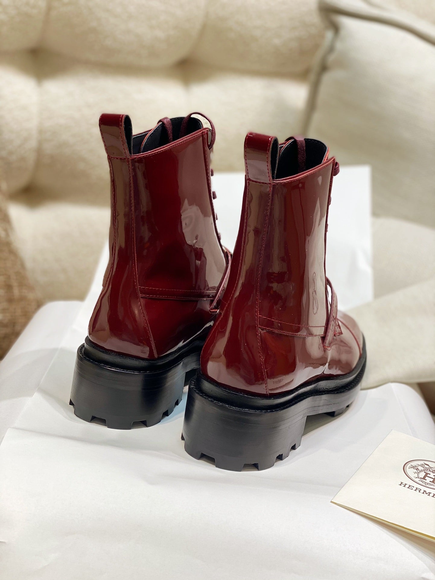 HM Funk Ankle Boot Red Shiny Cowhide 348024