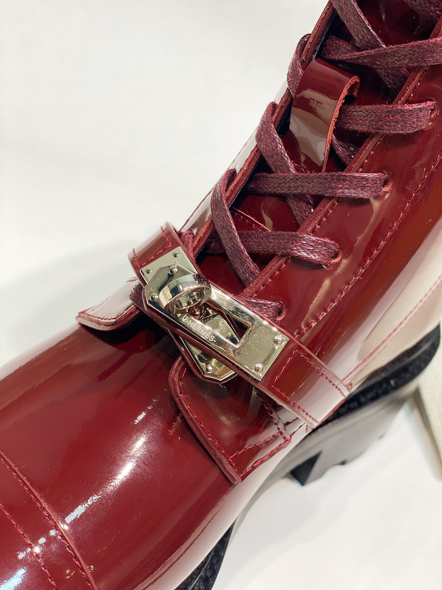 HM Funk Ankle Boot Red Shiny Cowhide 348024