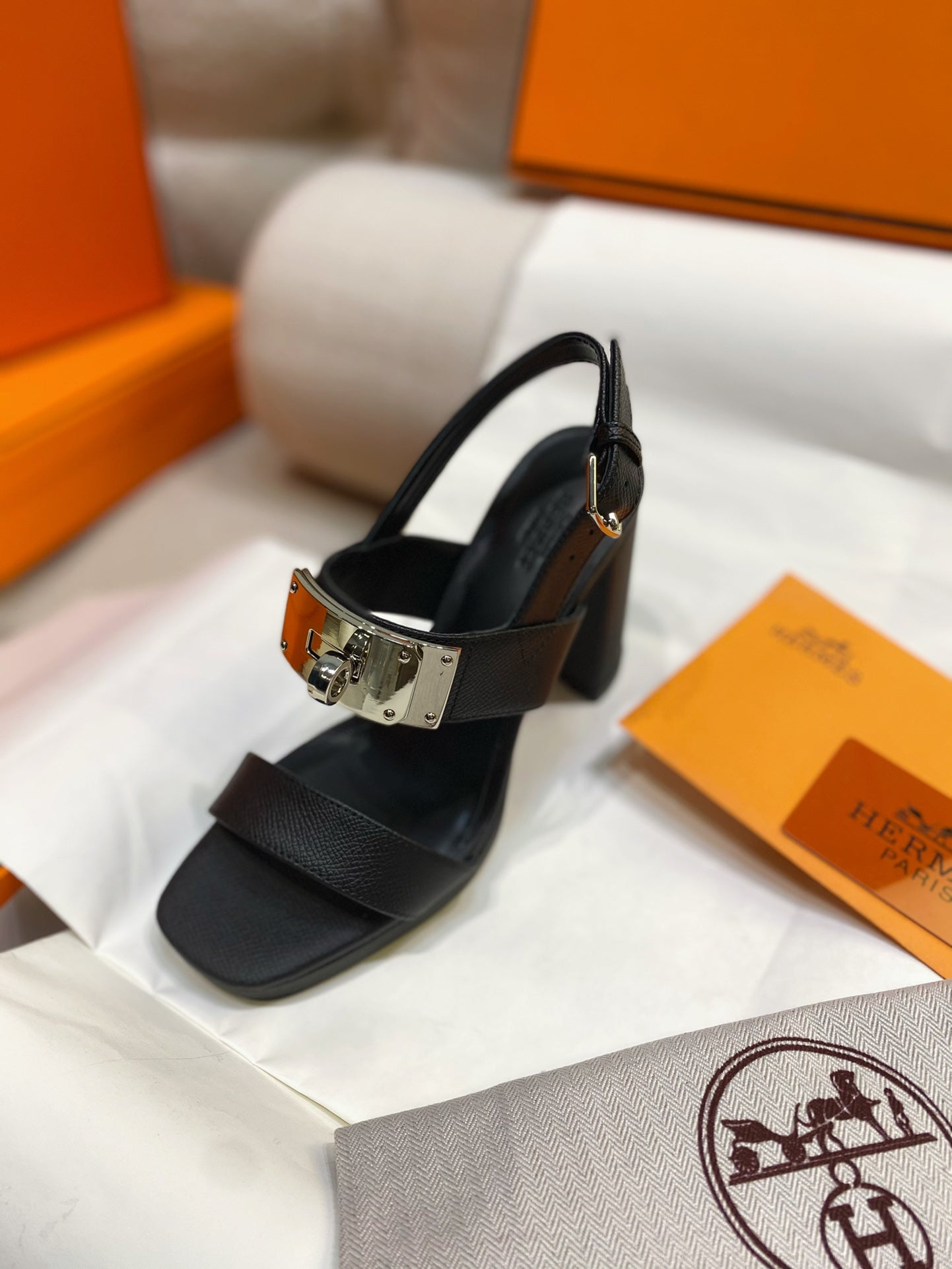 HM Ilona90 Slingback Black Calfskin 347912