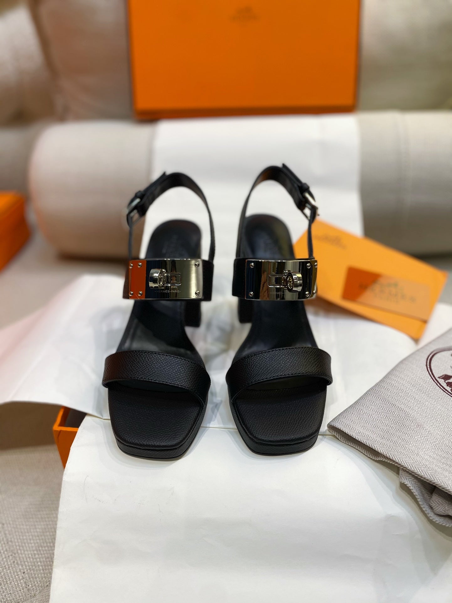 HM Ilona90 Slingback Black Calfskin 347912