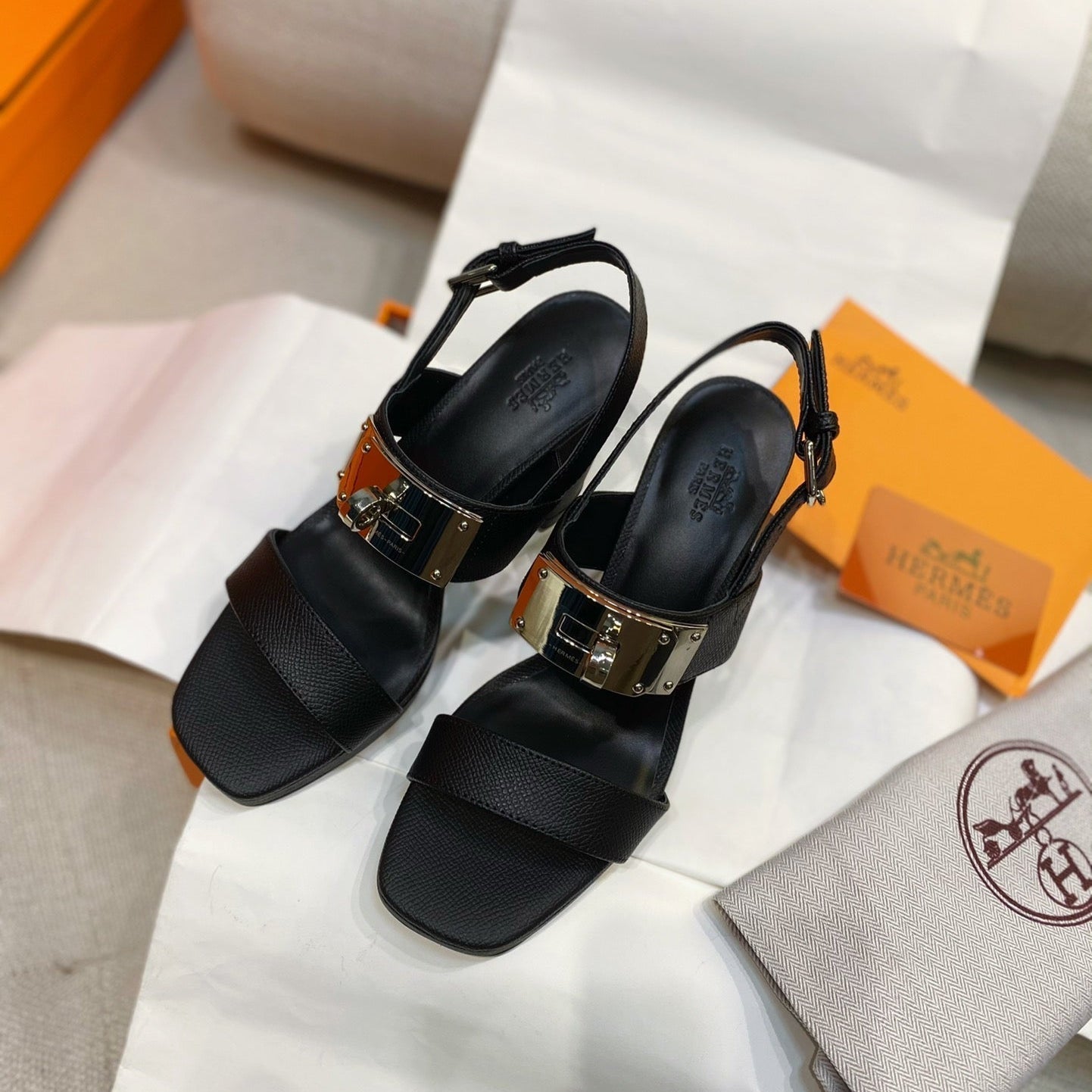 HM Ilona90 Slingback Black Calfskin 347912