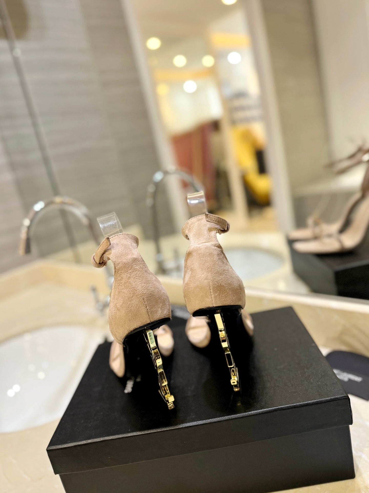 SL OPYUM SANDALS 105 CAMEL SUEDE