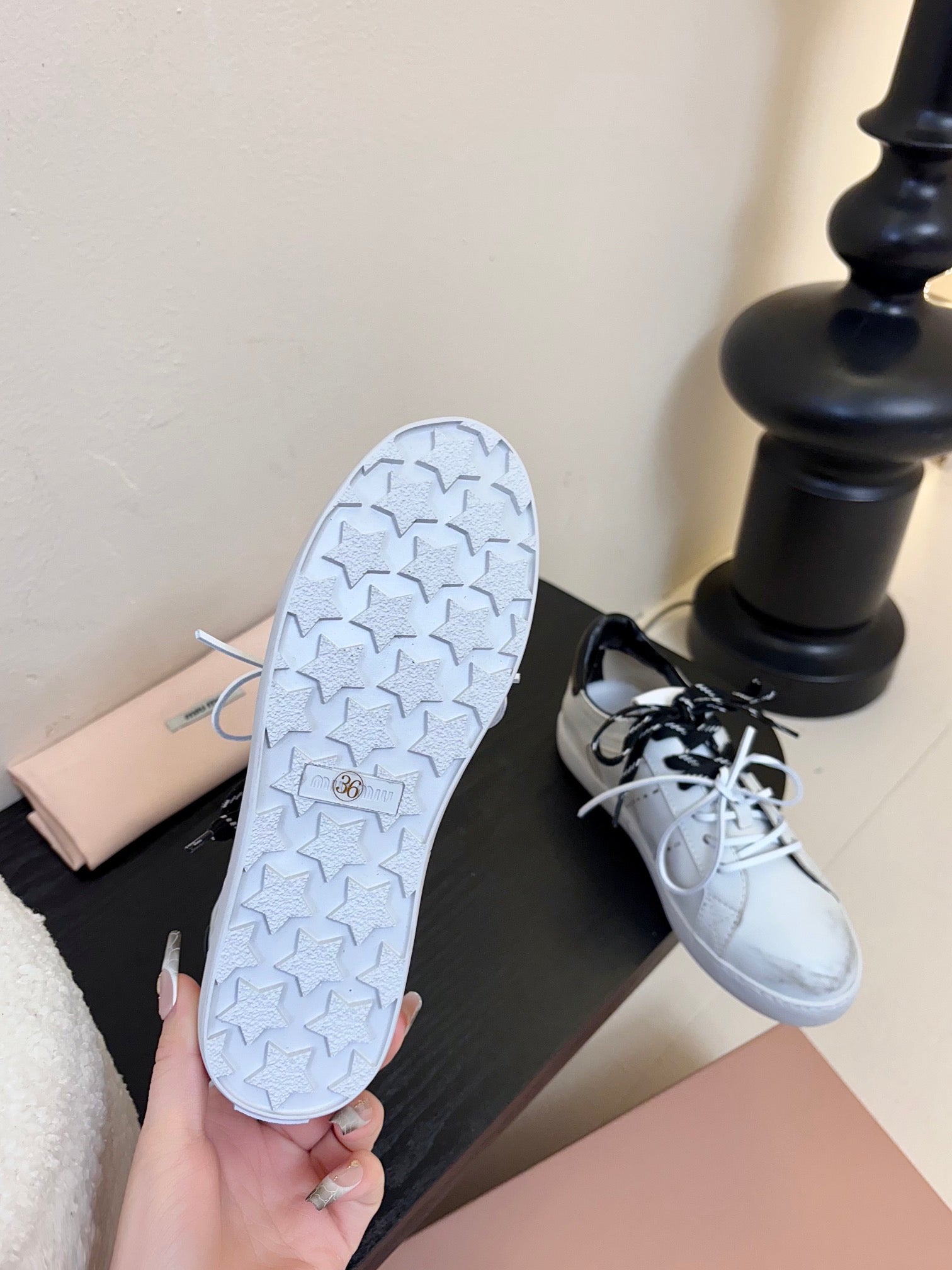 Miu 25C Sneakers White mix Black  Leather 235749