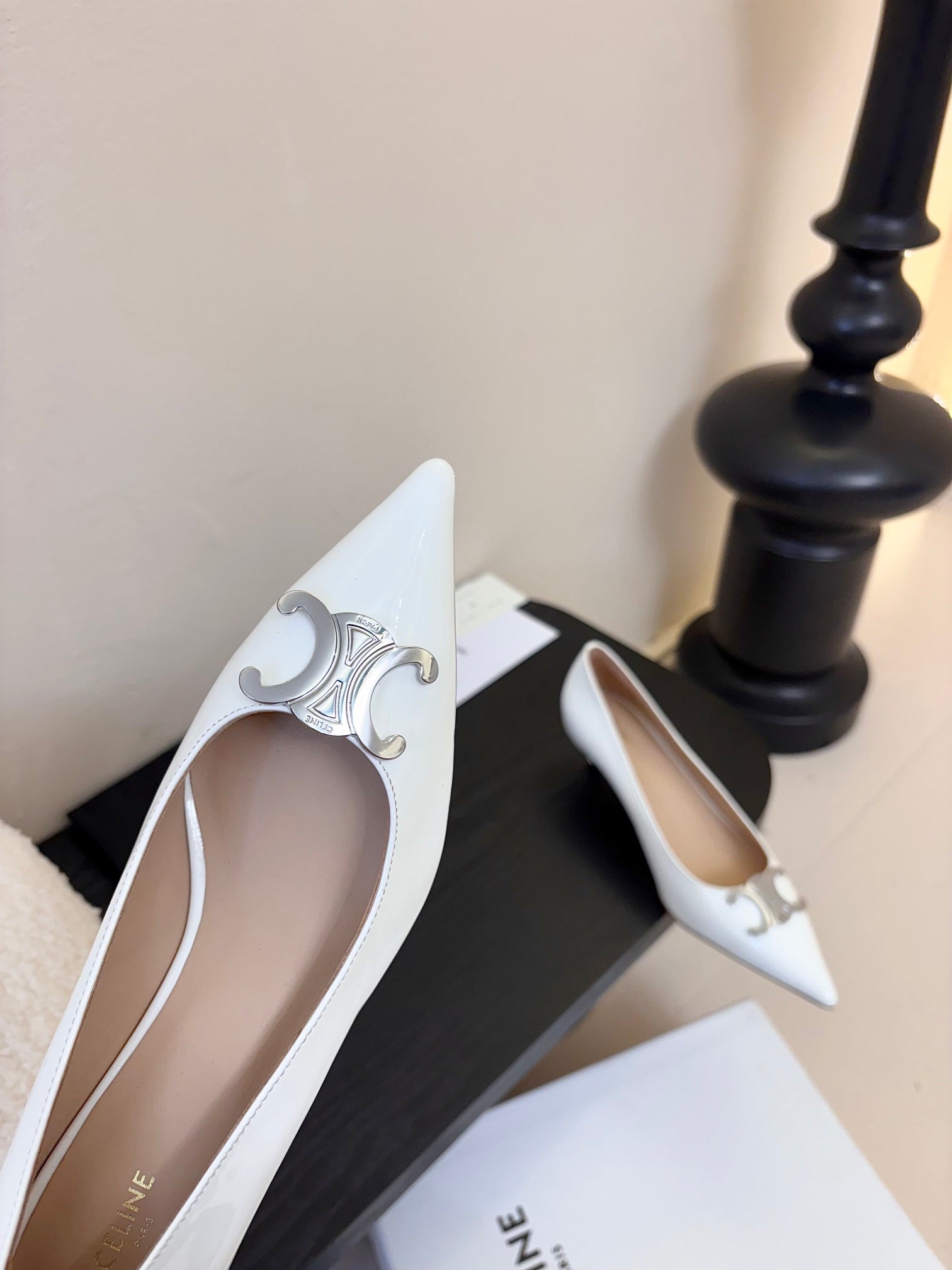 CELINE Pump White Patent Calfskin 235700
