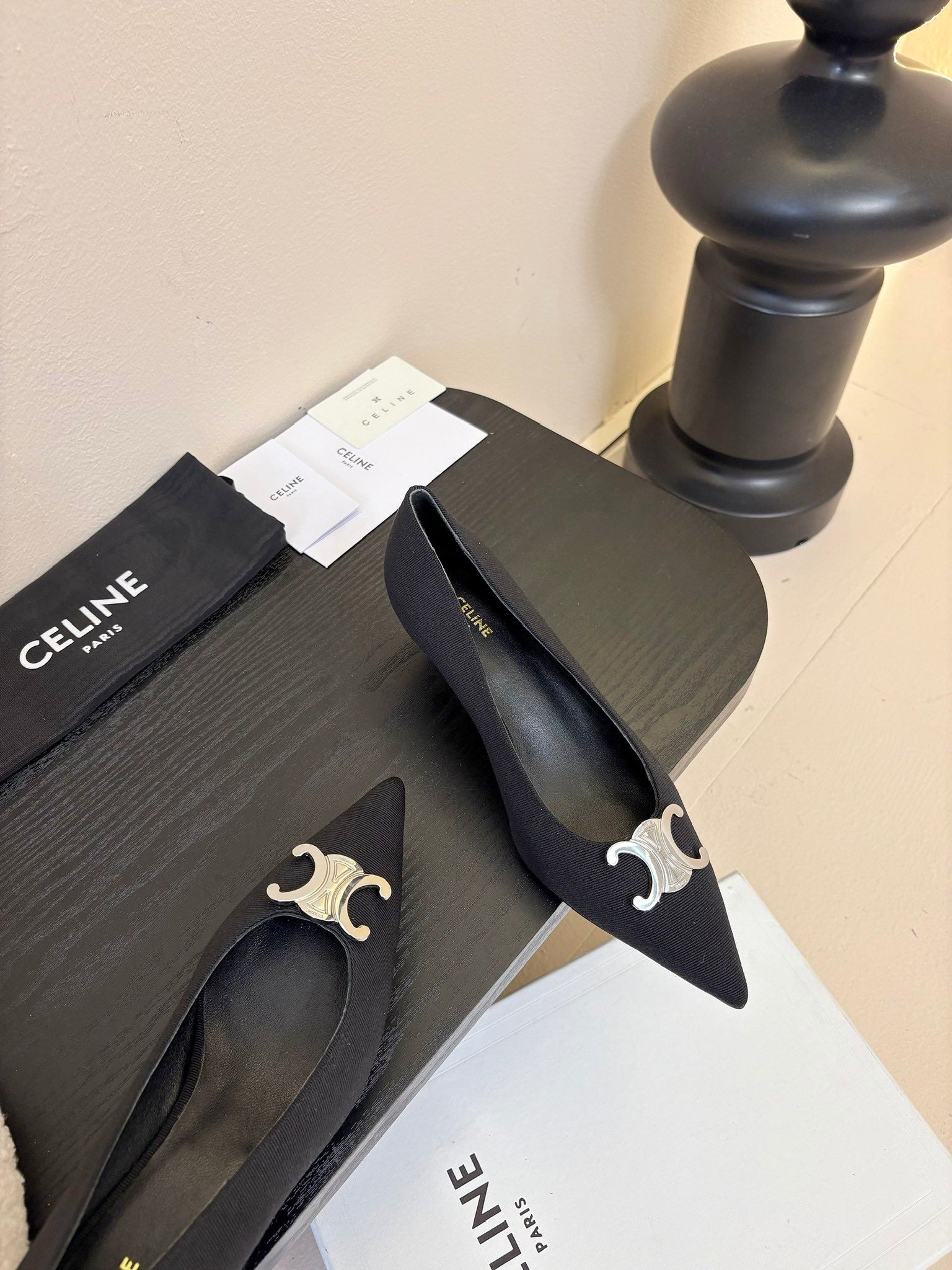 CELINE Pump Black Fabric 235702